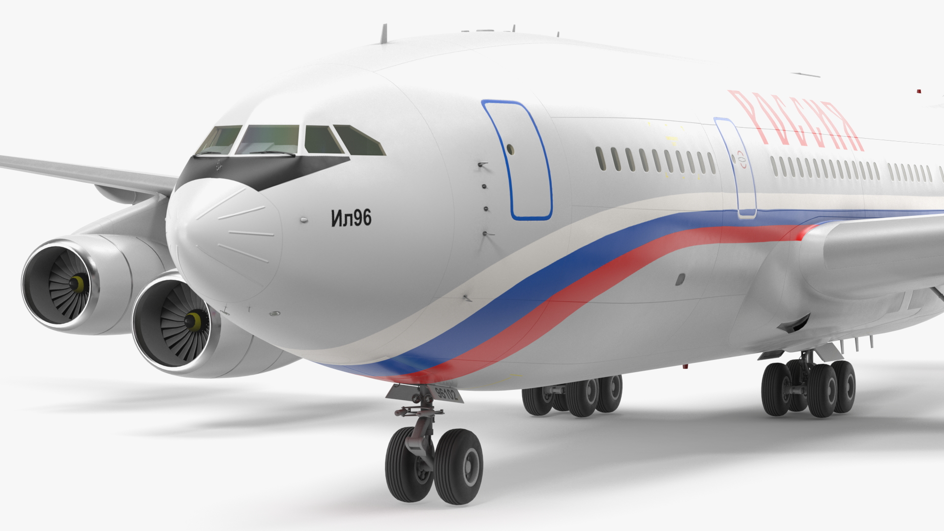 3D IL-96 Russian Presidential Aircraft Simple Interior Rigged model