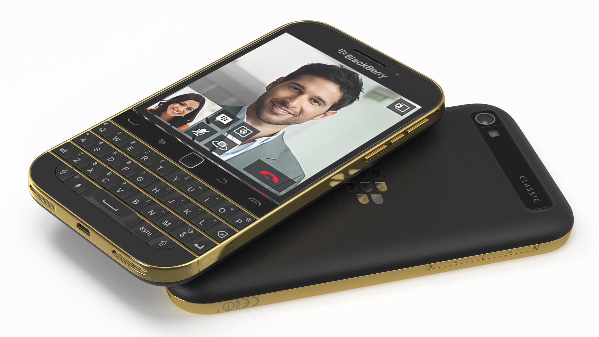 Premium Smartphone BlackBerry Gold 3D model