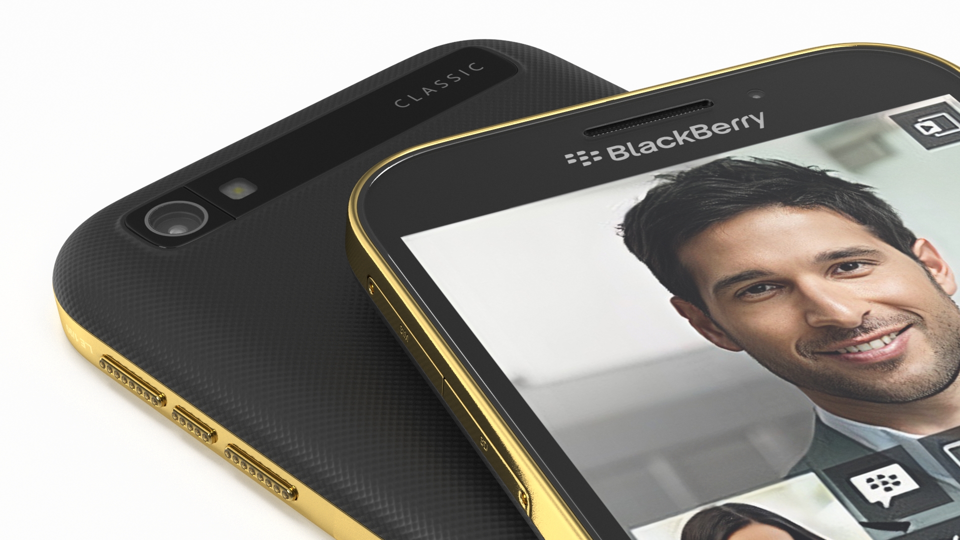 Premium Smartphone BlackBerry Gold 3D model