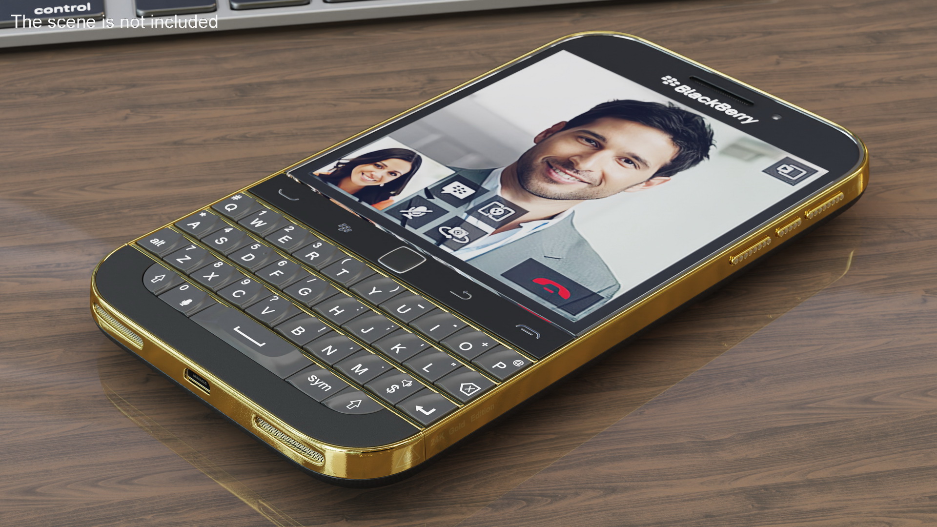 Premium Smartphone BlackBerry Gold 3D model