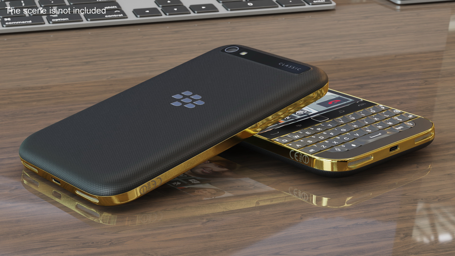 Premium Smartphone BlackBerry Gold 3D model