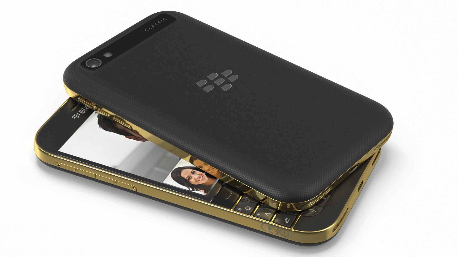 Premium Smartphone BlackBerry Gold 3D model