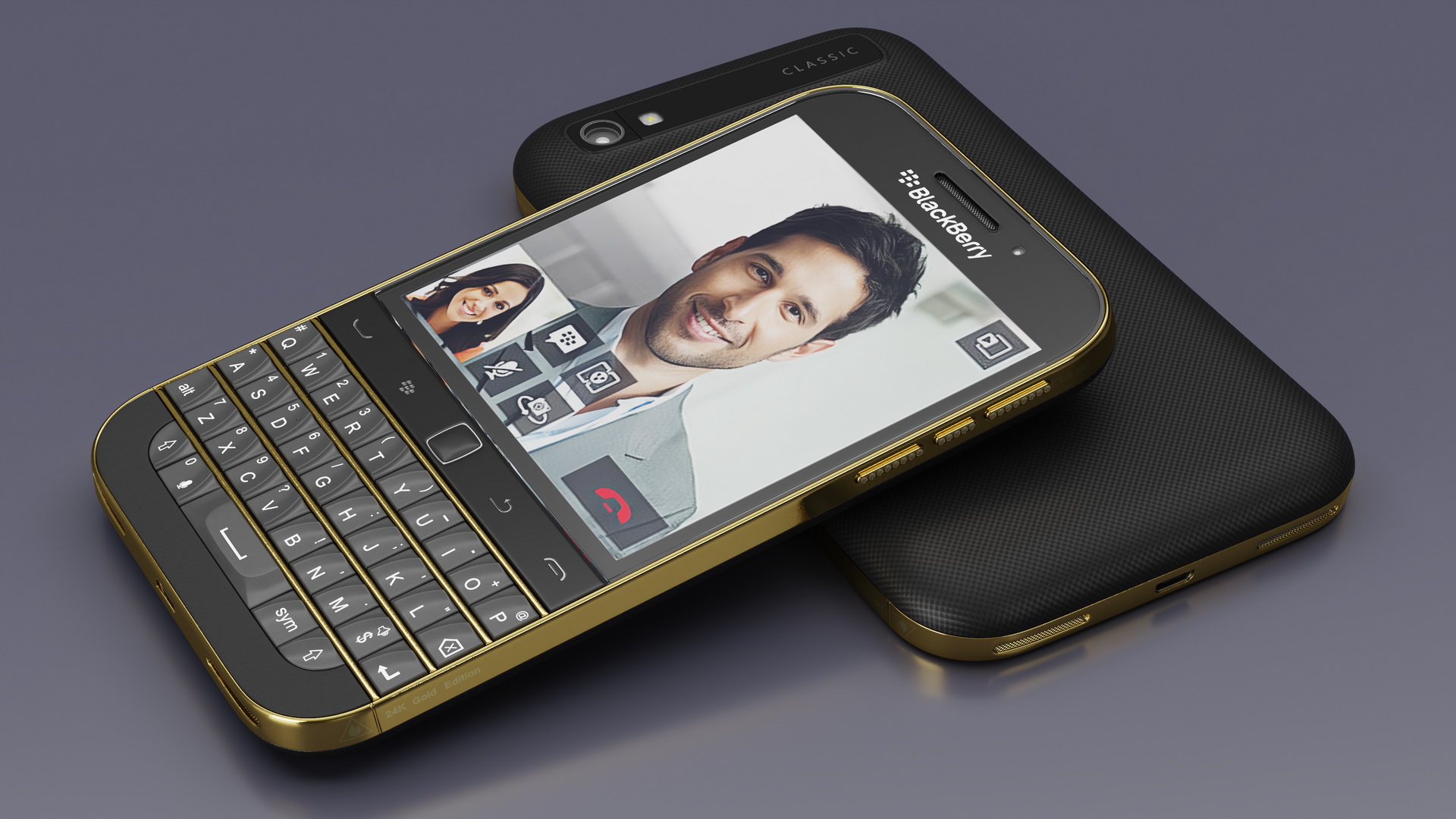 Premium Smartphone BlackBerry Gold 3D model