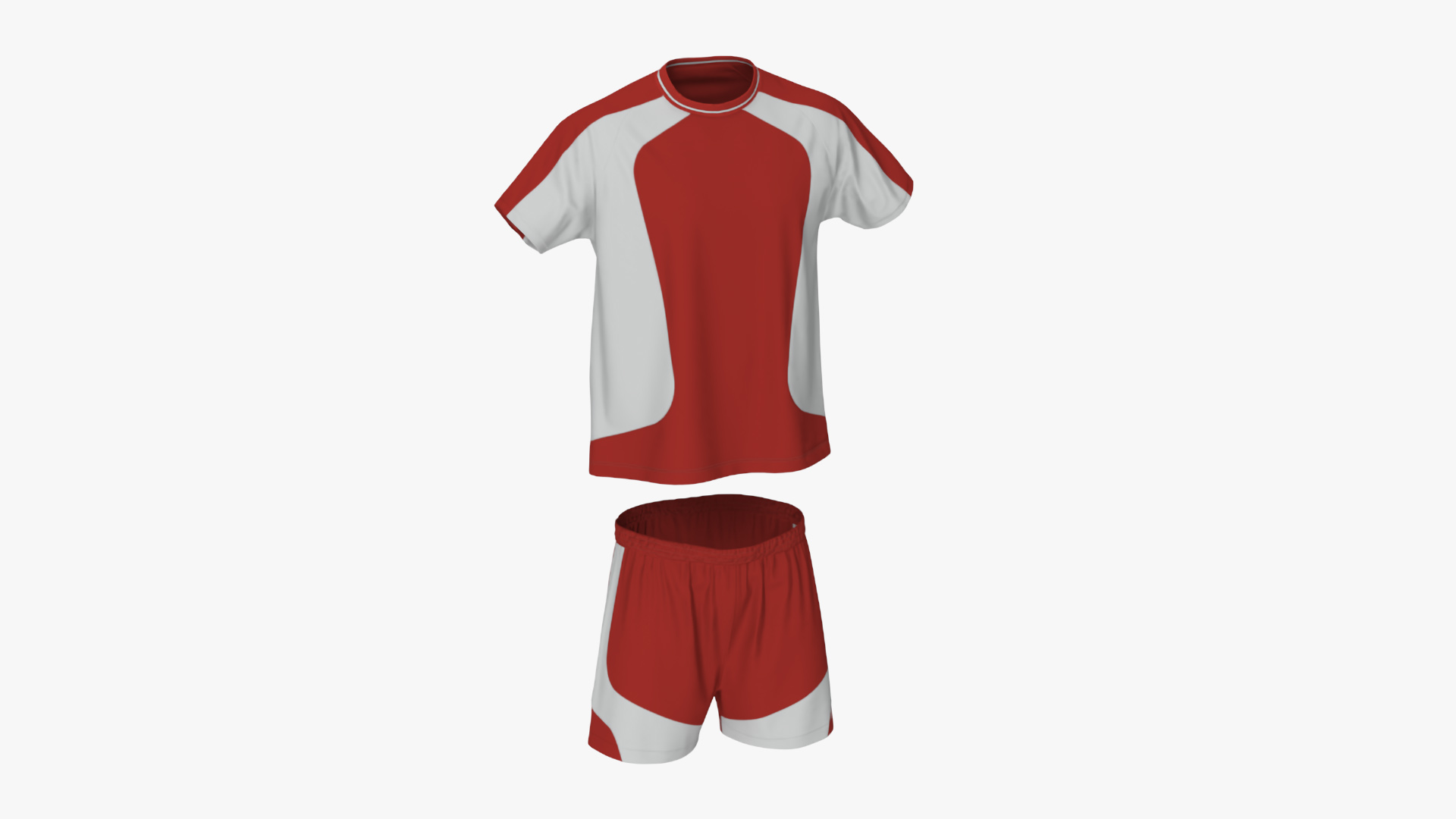 3D Soccer Jersey and Shorts Set model