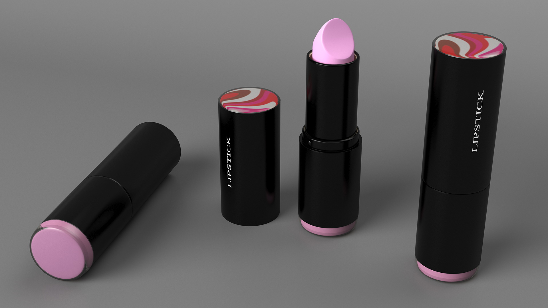 Open Pink Round Lipstick 3D model