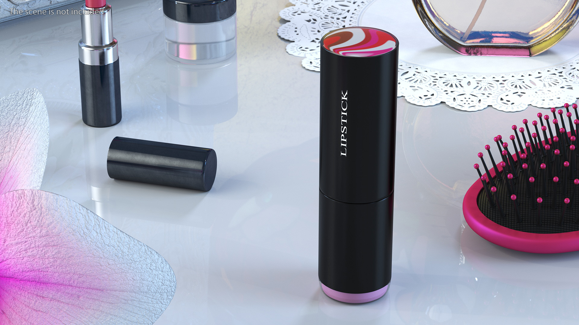 Open Pink Round Lipstick 3D model