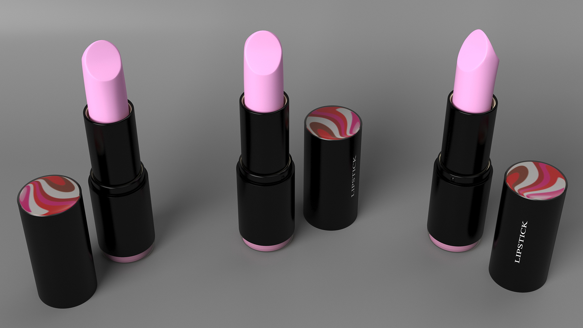 Open Pink Round Lipstick 3D model