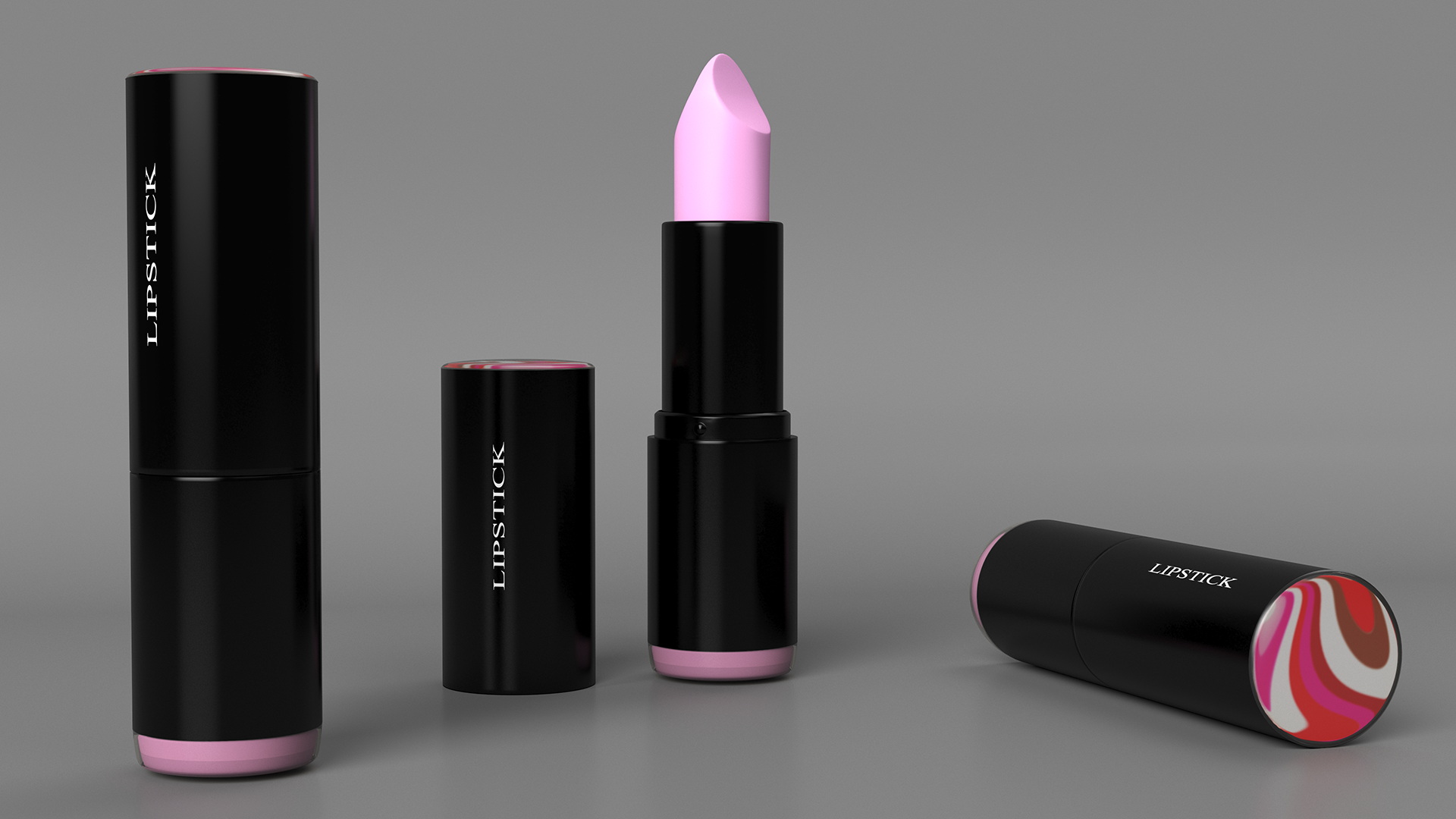 Open Pink Round Lipstick 3D model