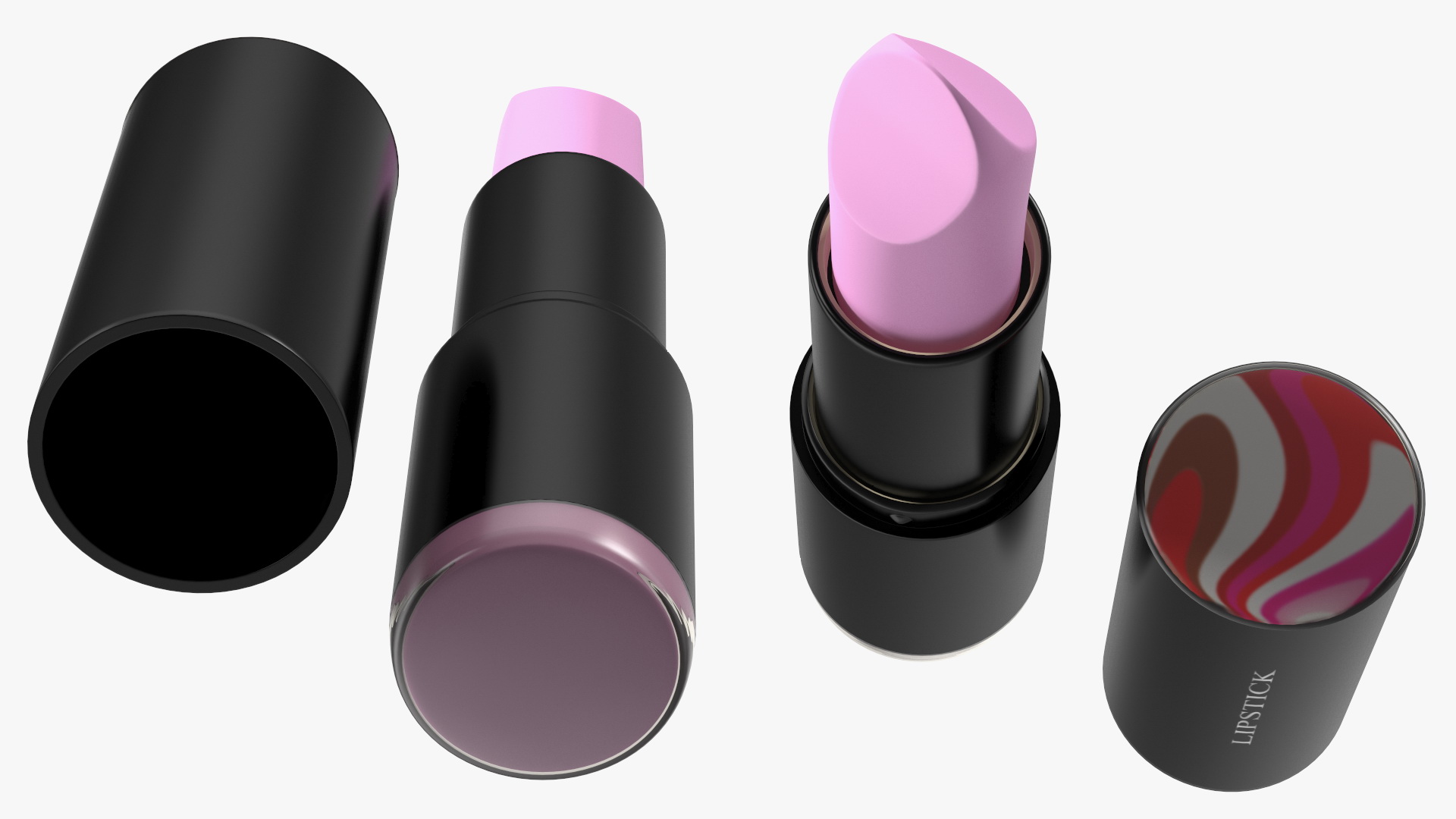 Open Pink Round Lipstick 3D model