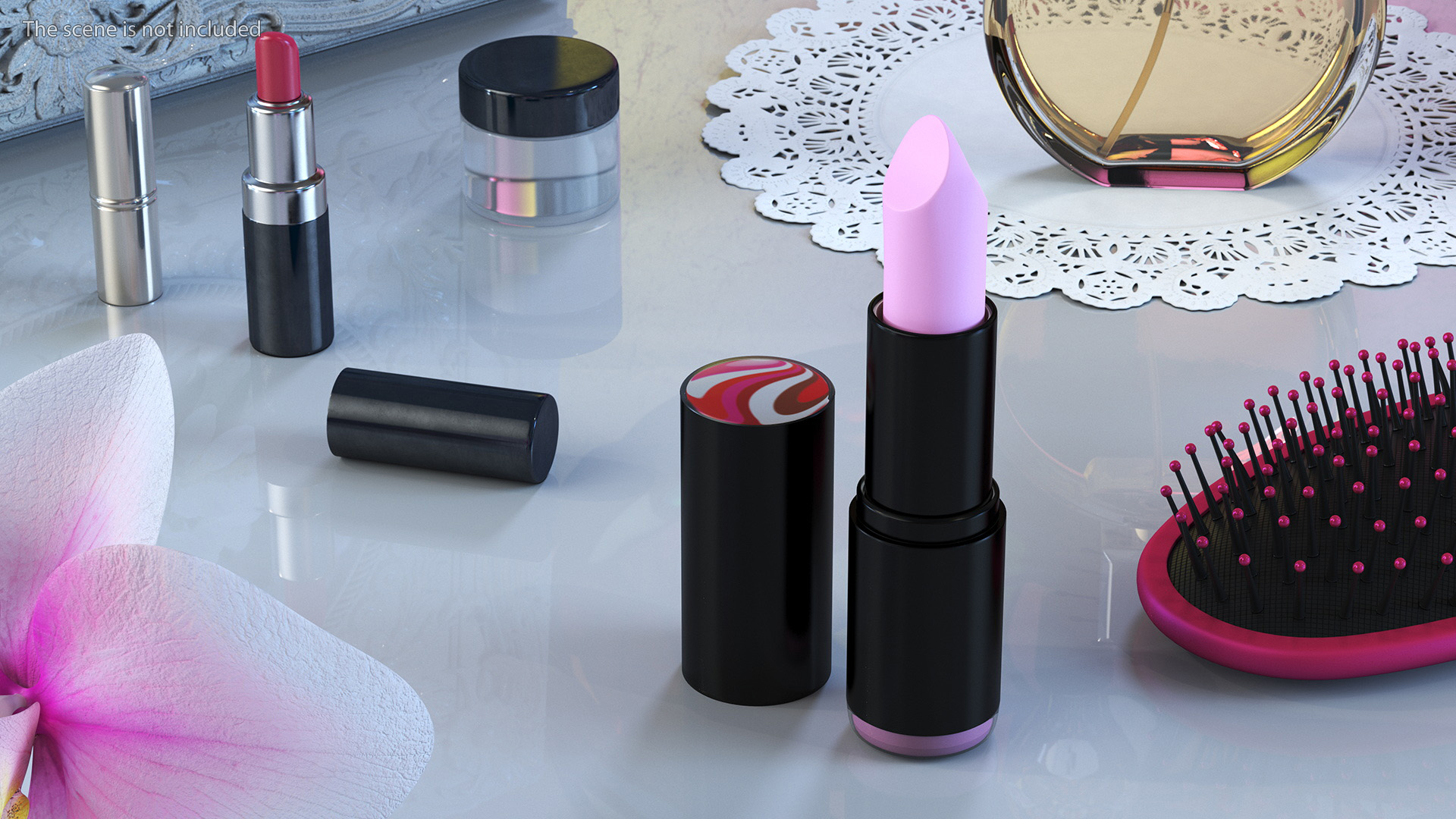 Open Pink Round Lipstick 3D model