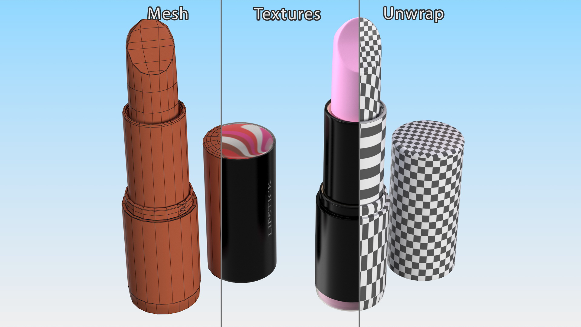 Open Pink Round Lipstick 3D model