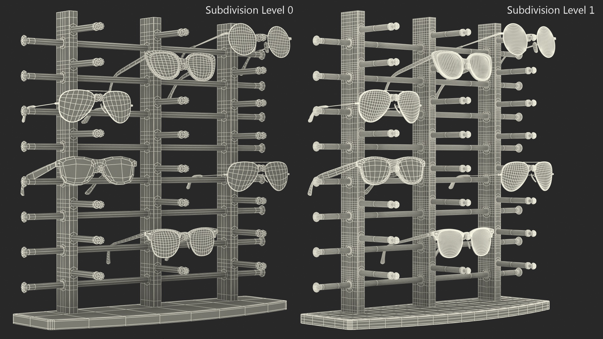 3D model Glasses on Wooden Display