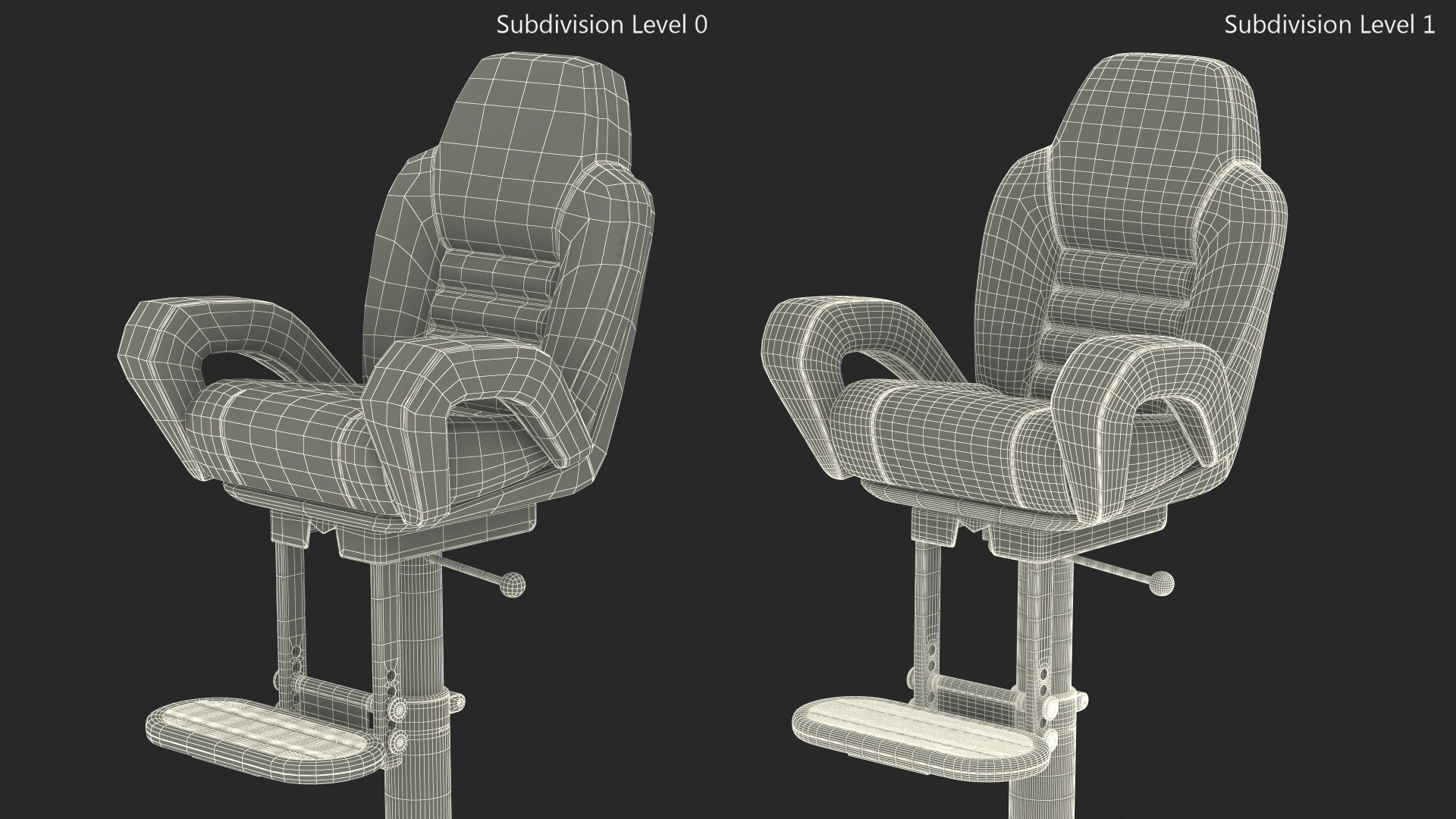 3D model Helm Pilot Captain Chair Brown