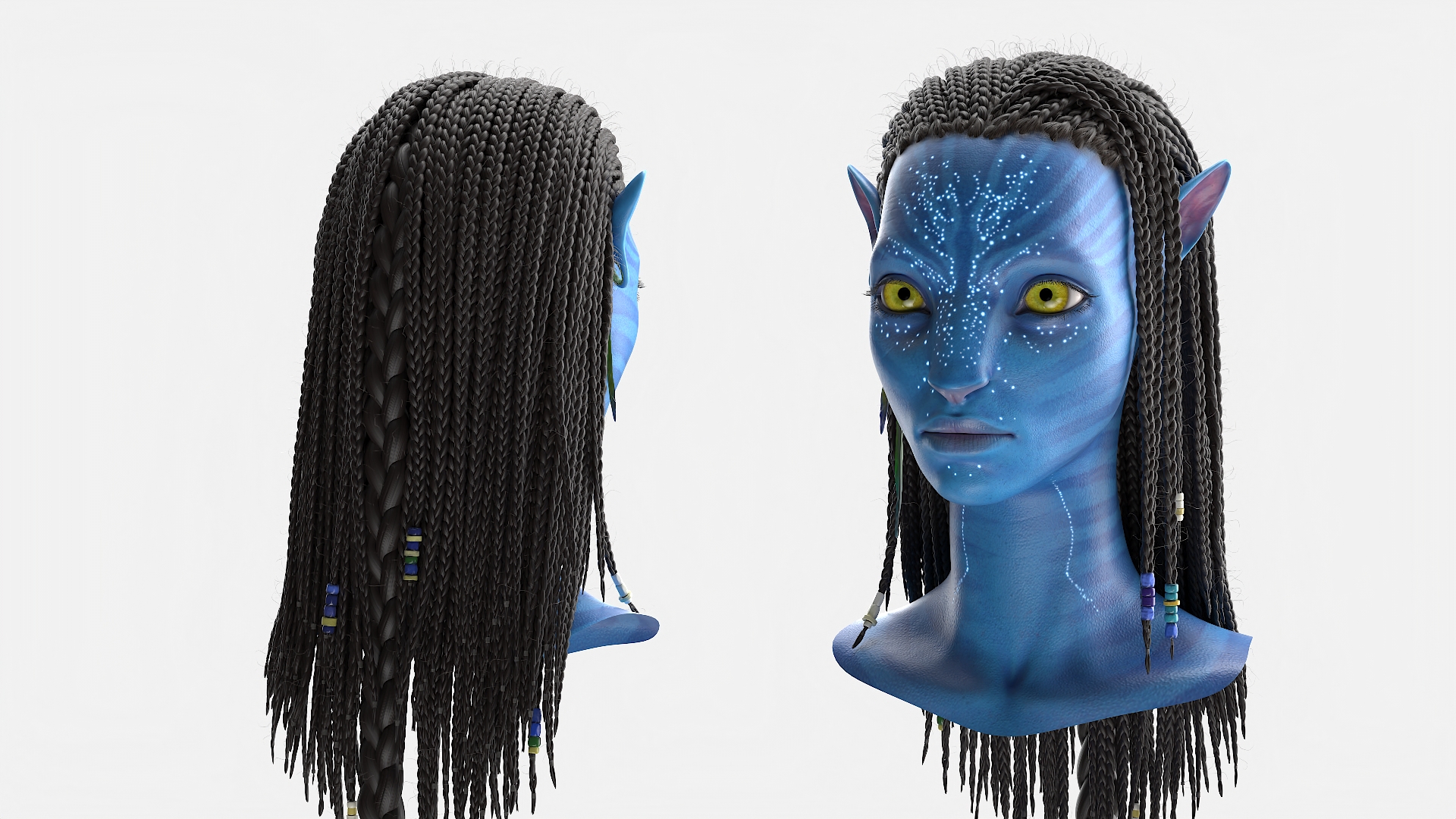 3D Neytiri Avatar Head Rigged