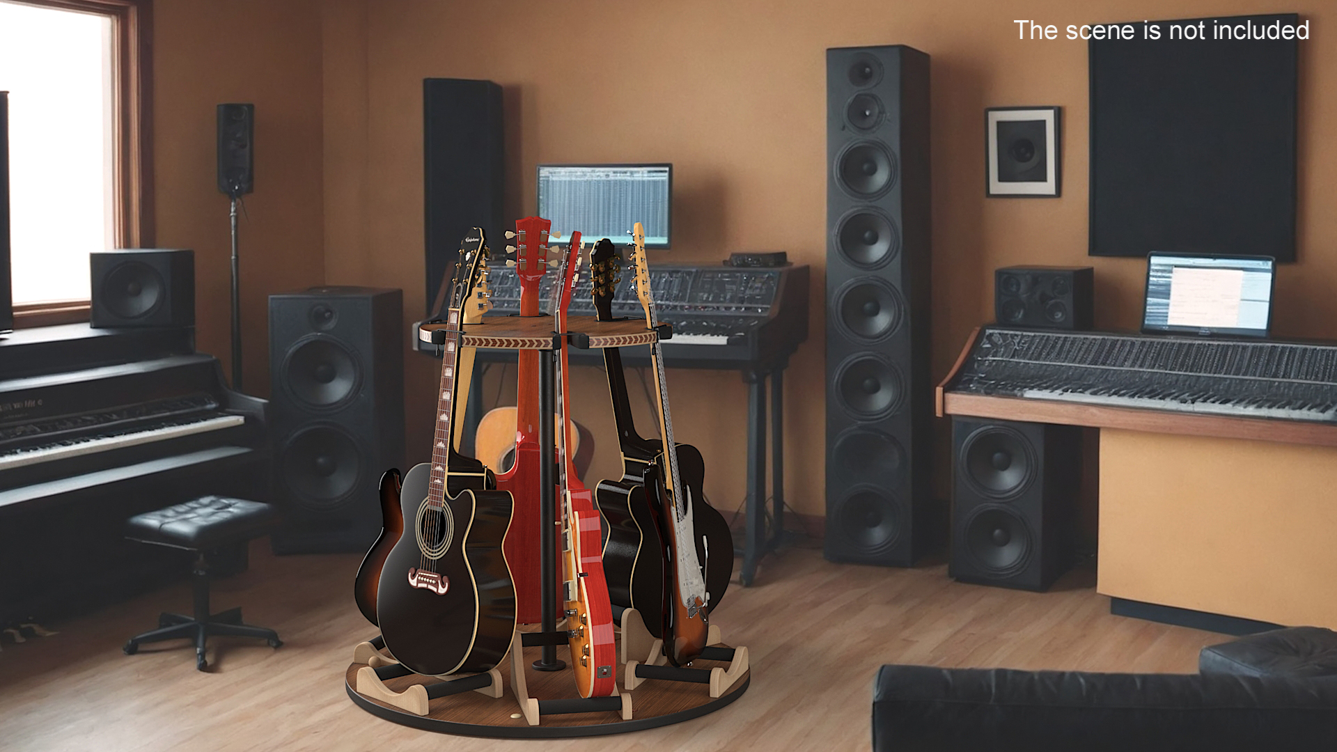 Round Multi Guitar Stand 3D model