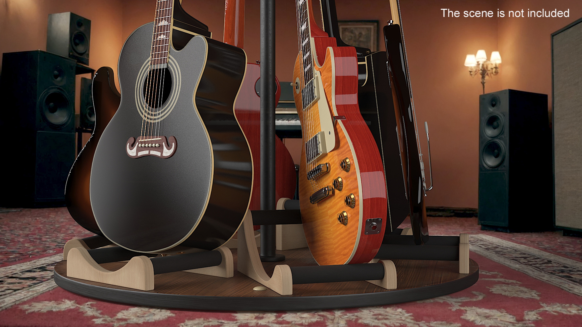 Round Multi Guitar Stand 3D model