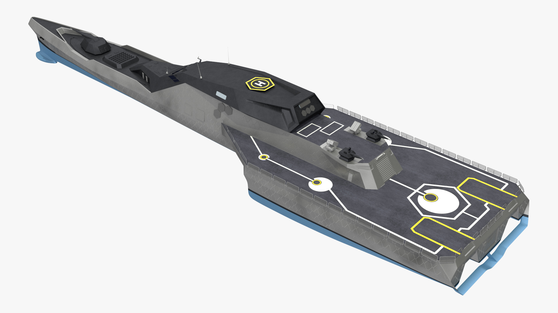 3D Frigate Blue Shark model