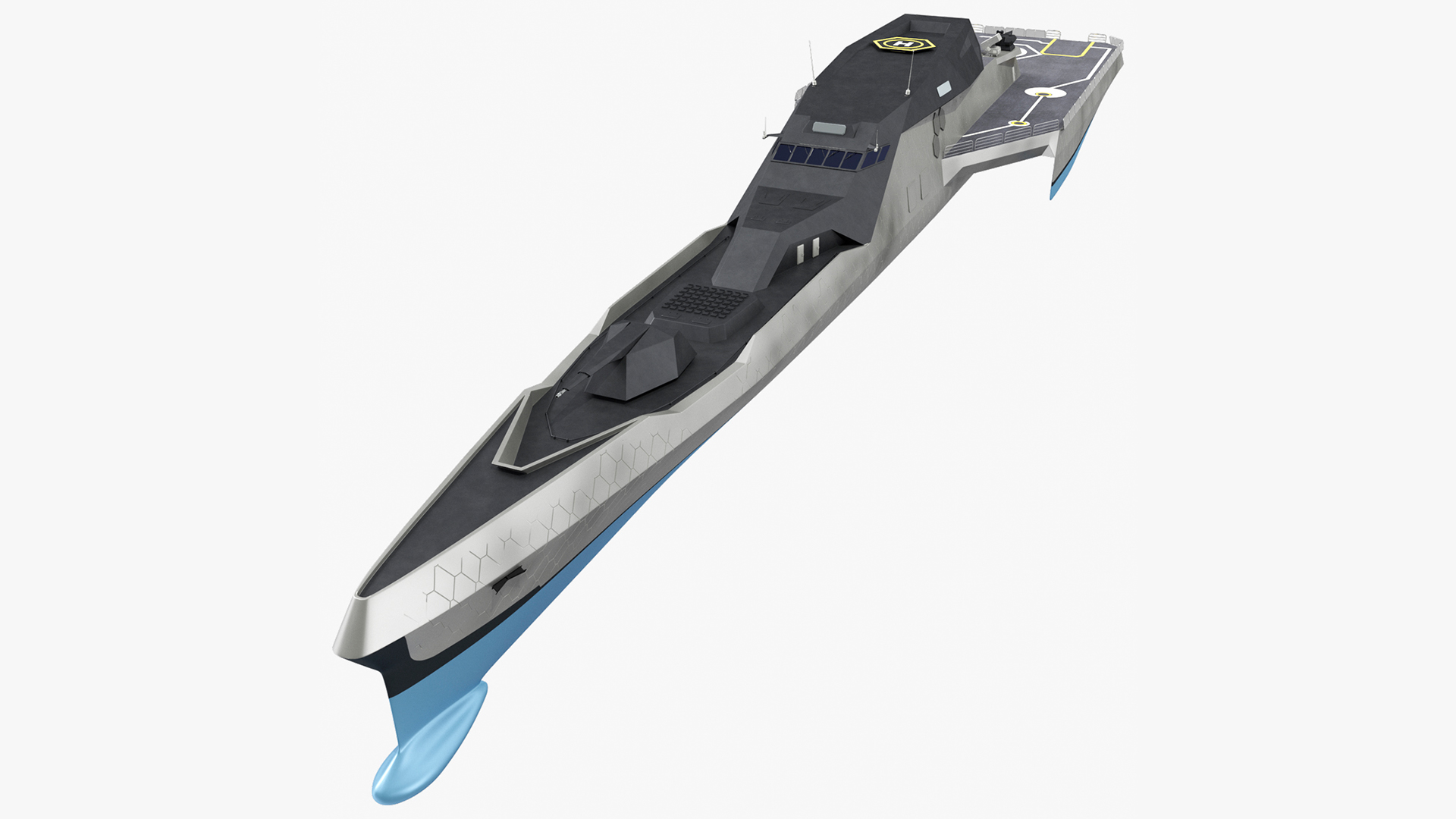 3D Frigate Blue Shark model