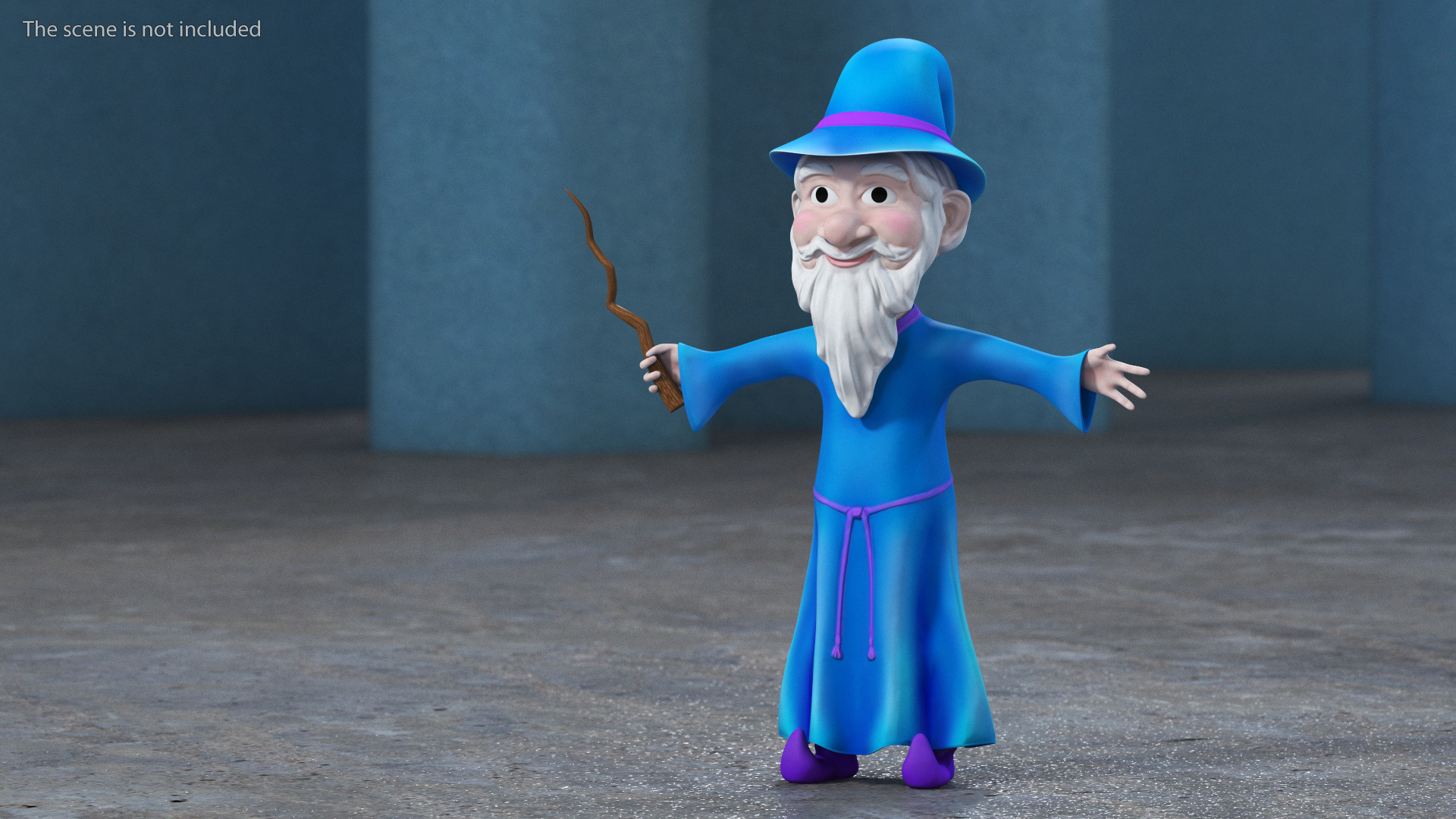 3D Old Wizard Cartoon Character model