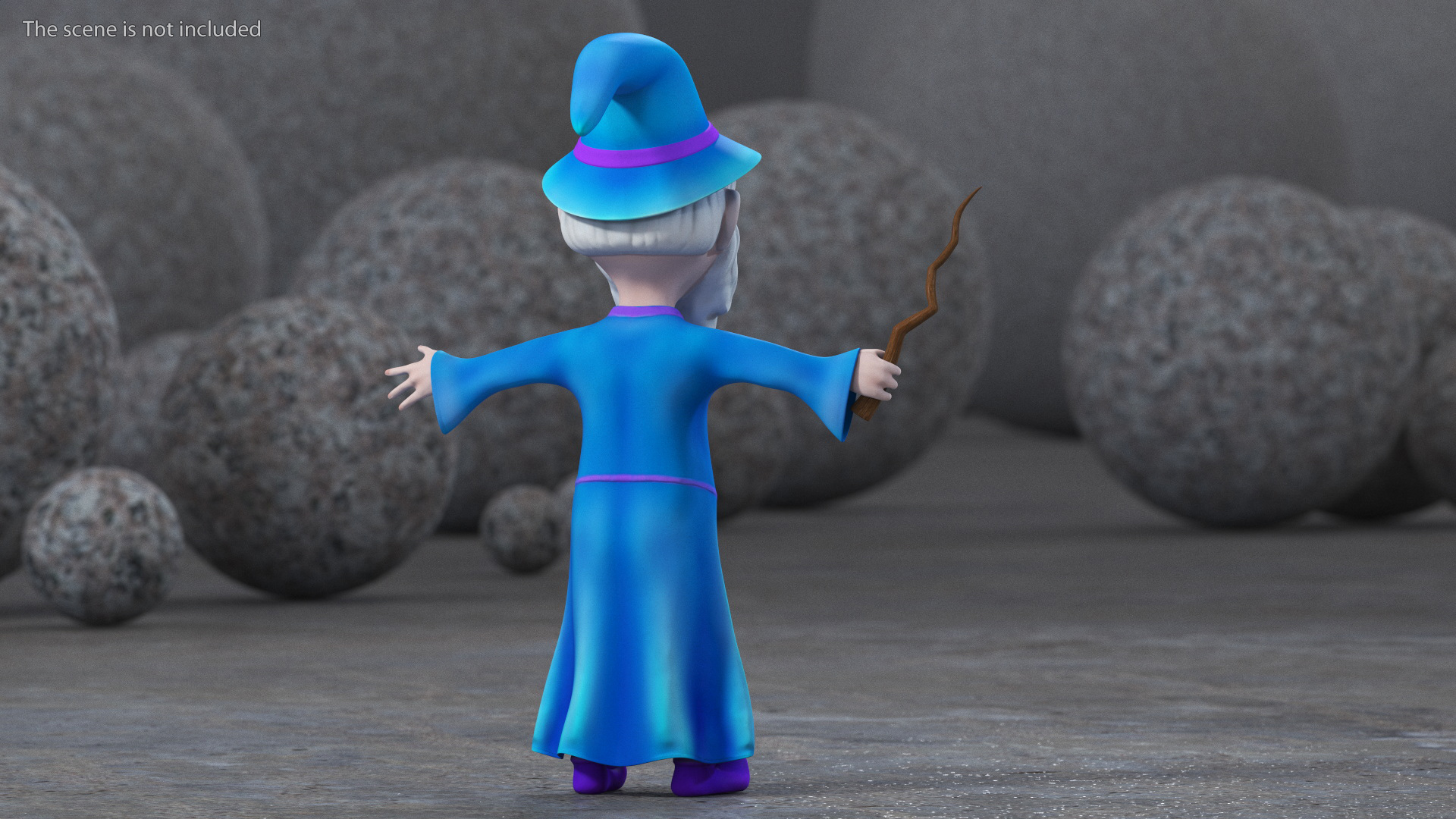 3D Old Wizard Cartoon Character model