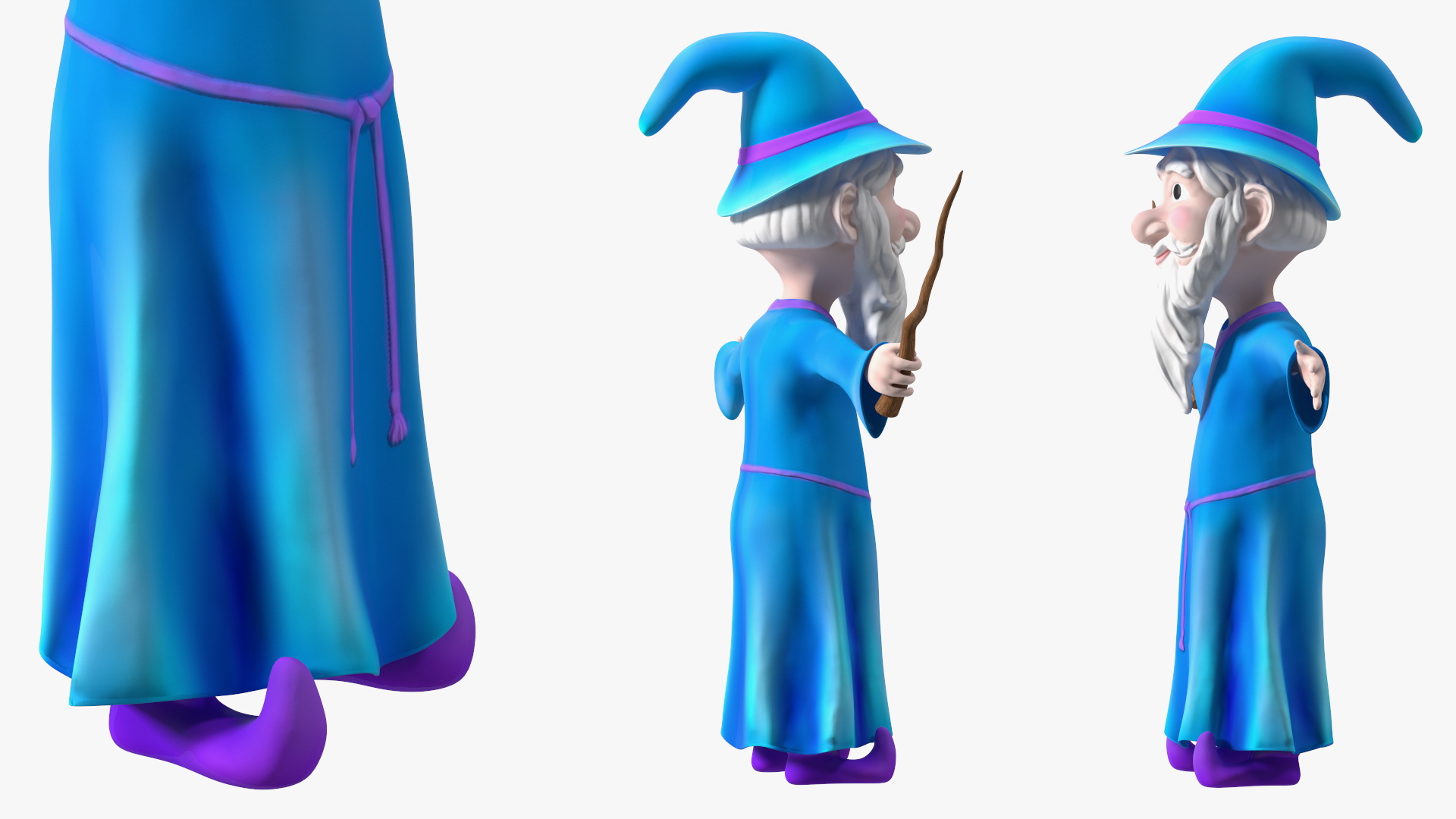 3D Old Wizard Cartoon Character model