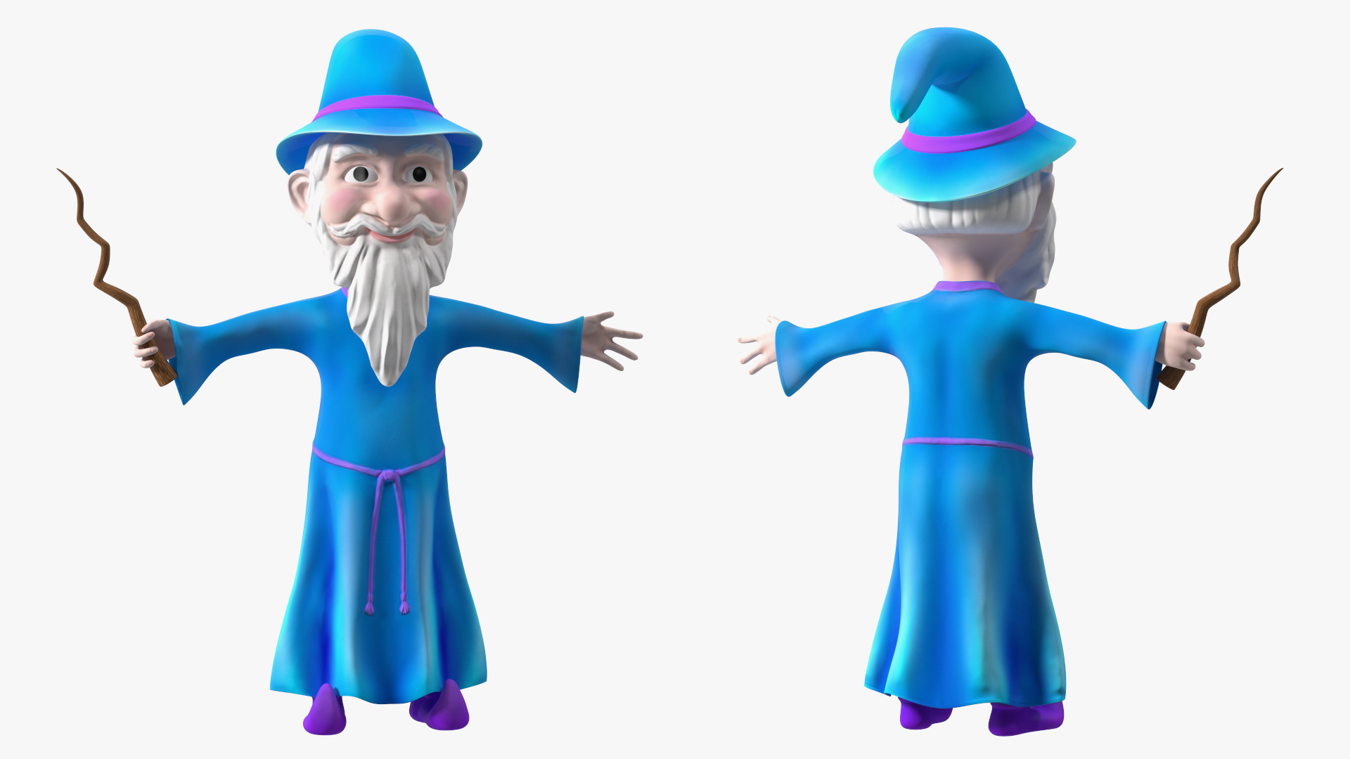 3D Old Wizard Cartoon Character model