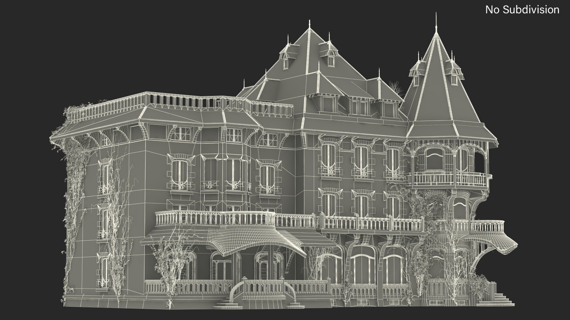 3D Old Spooky Mansion model