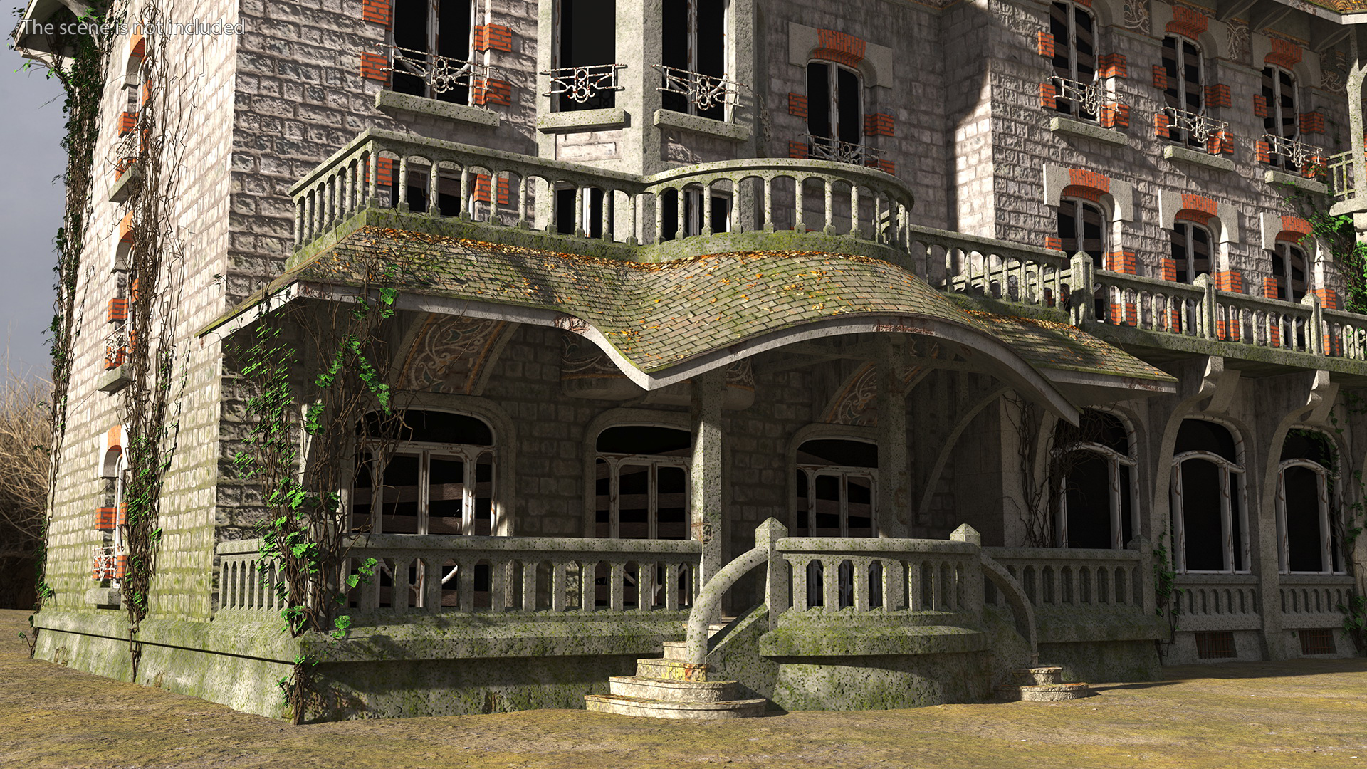 3D Old Spooky Mansion model