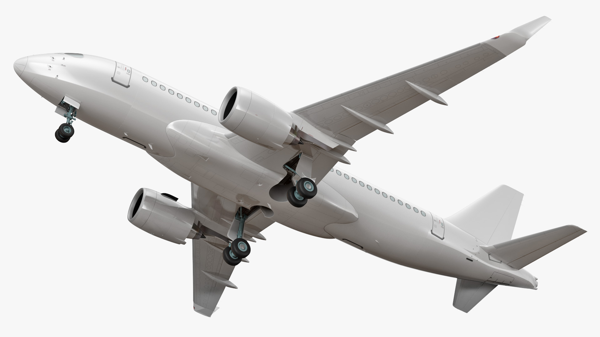 3D Airbus A220 100 Simple Interior Generic Rigged