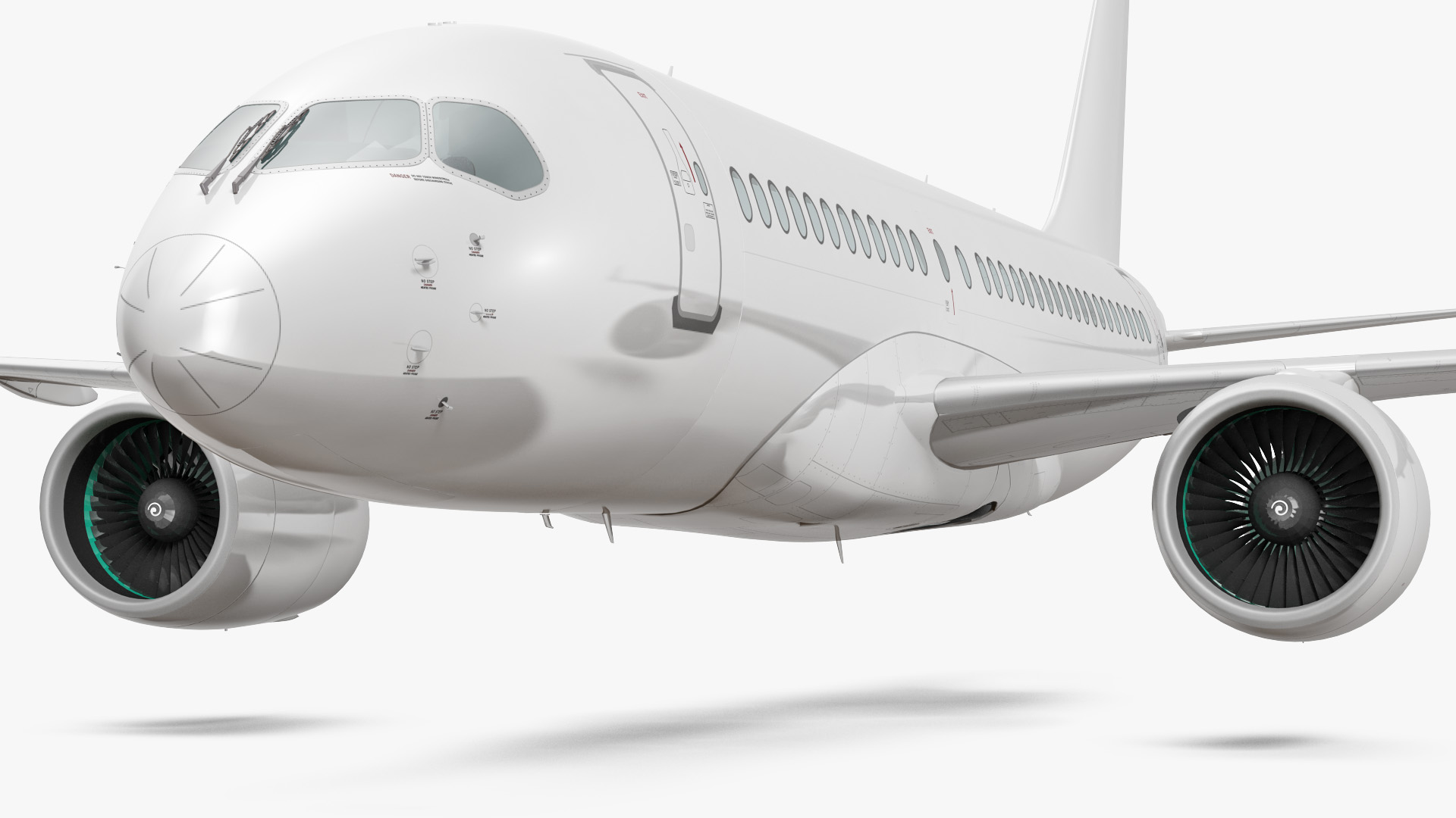 3D Airbus A220 100 Simple Interior Generic Rigged