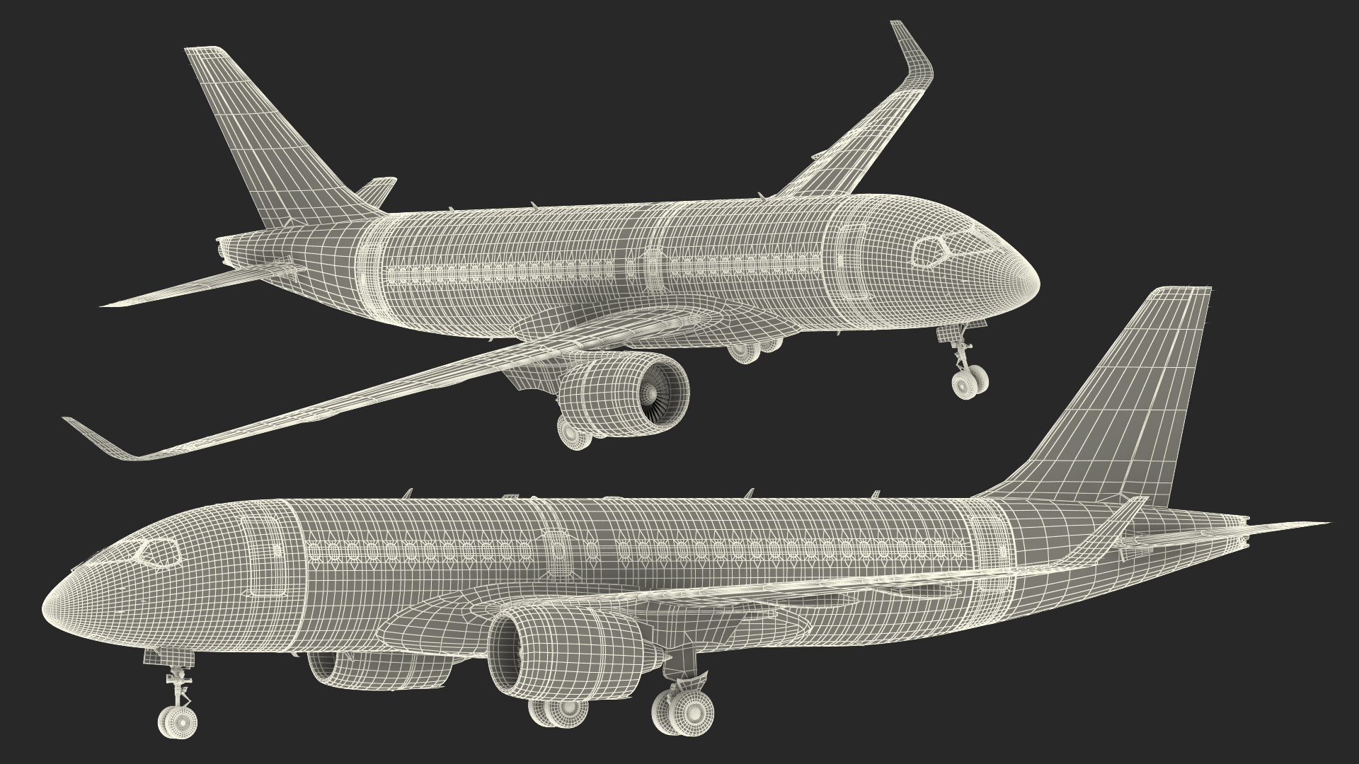 3D Airbus A220 100 Simple Interior Generic Rigged