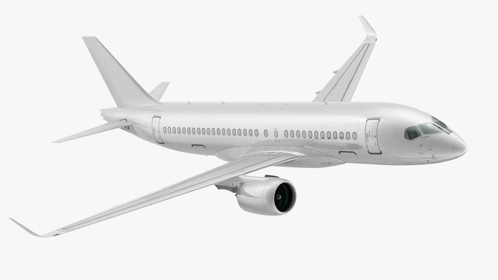 3D Airbus A220 100 Simple Interior Generic Rigged