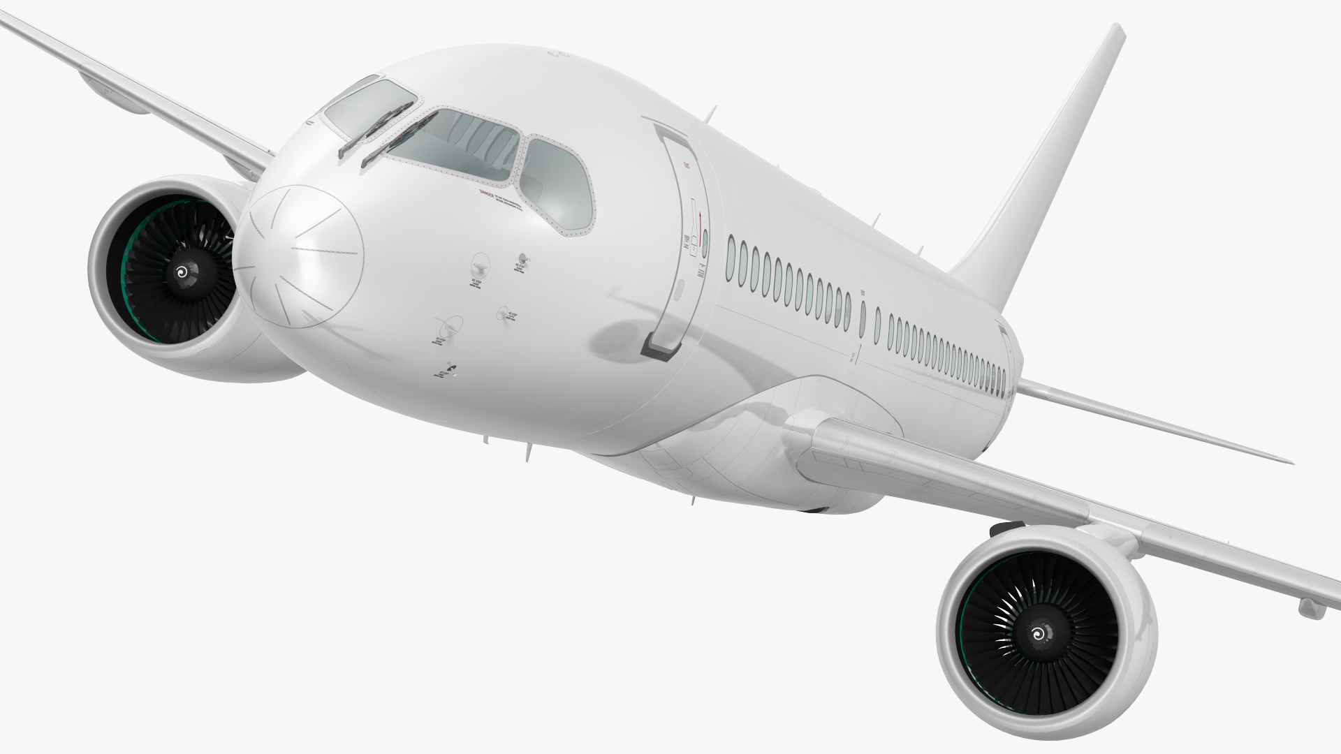 3D Airbus A220 100 Simple Interior Generic Rigged