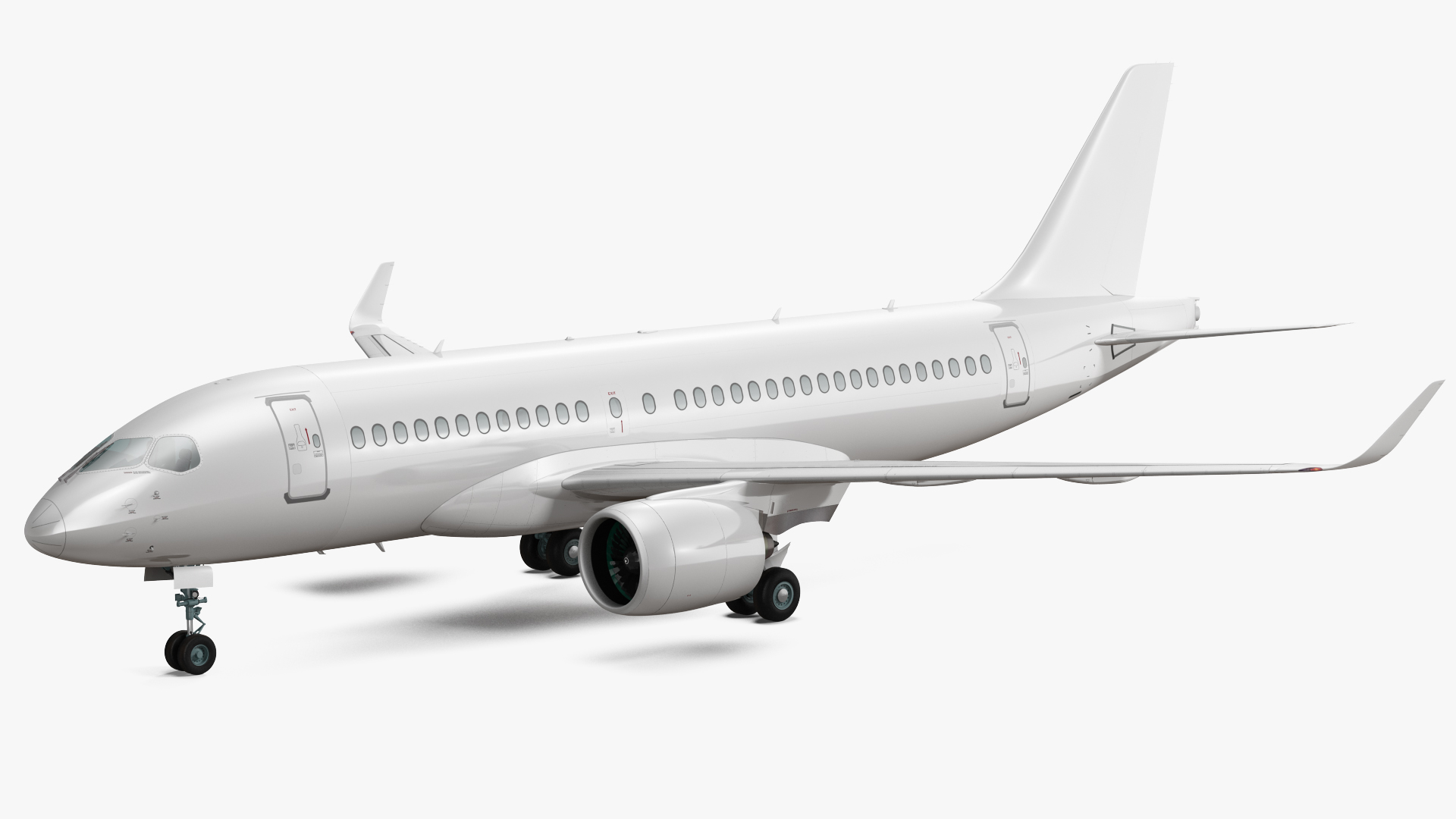 3D Airbus A220 100 Simple Interior Generic Rigged