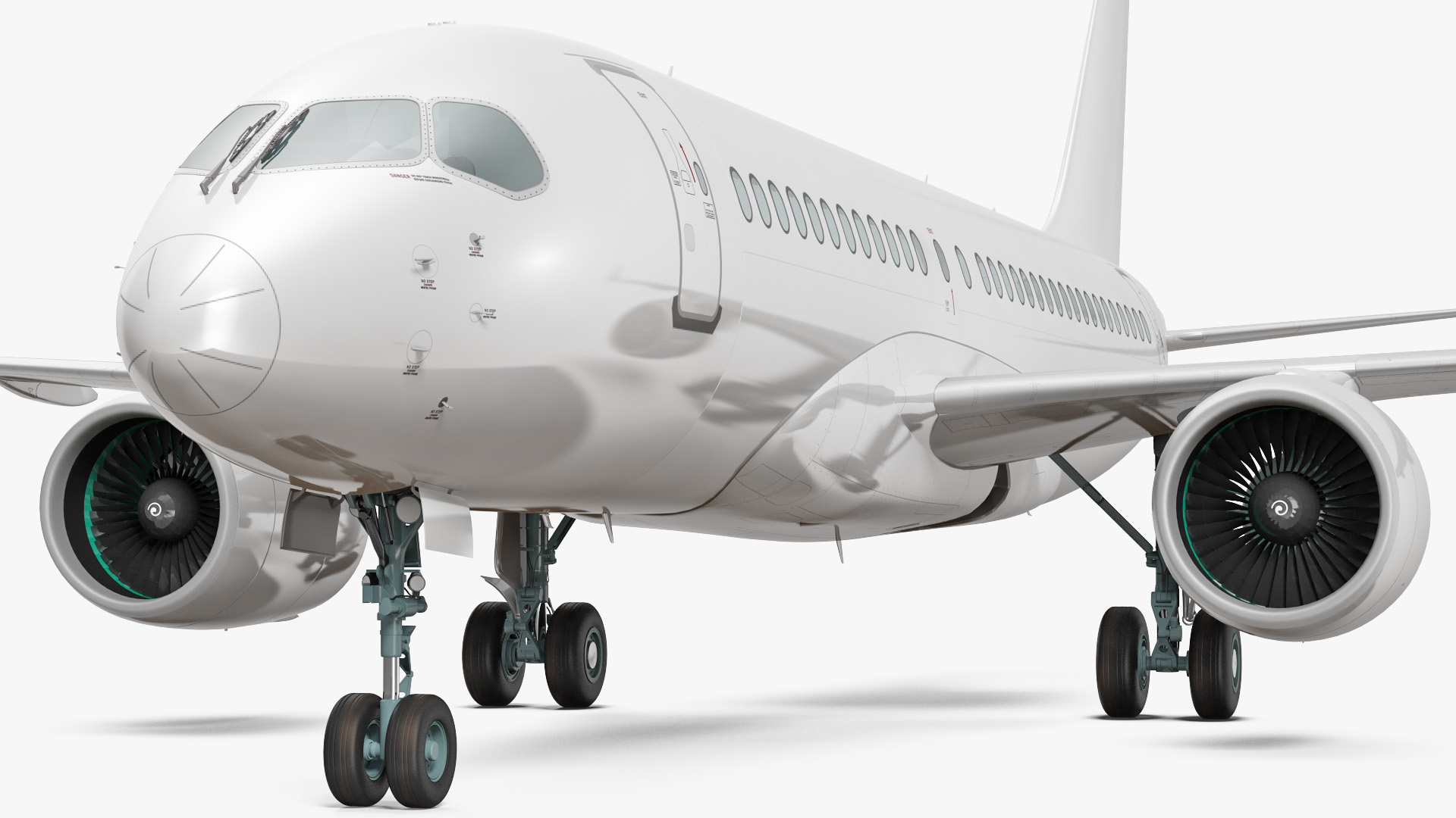 3D Airbus A220 100 Simple Interior Generic Rigged