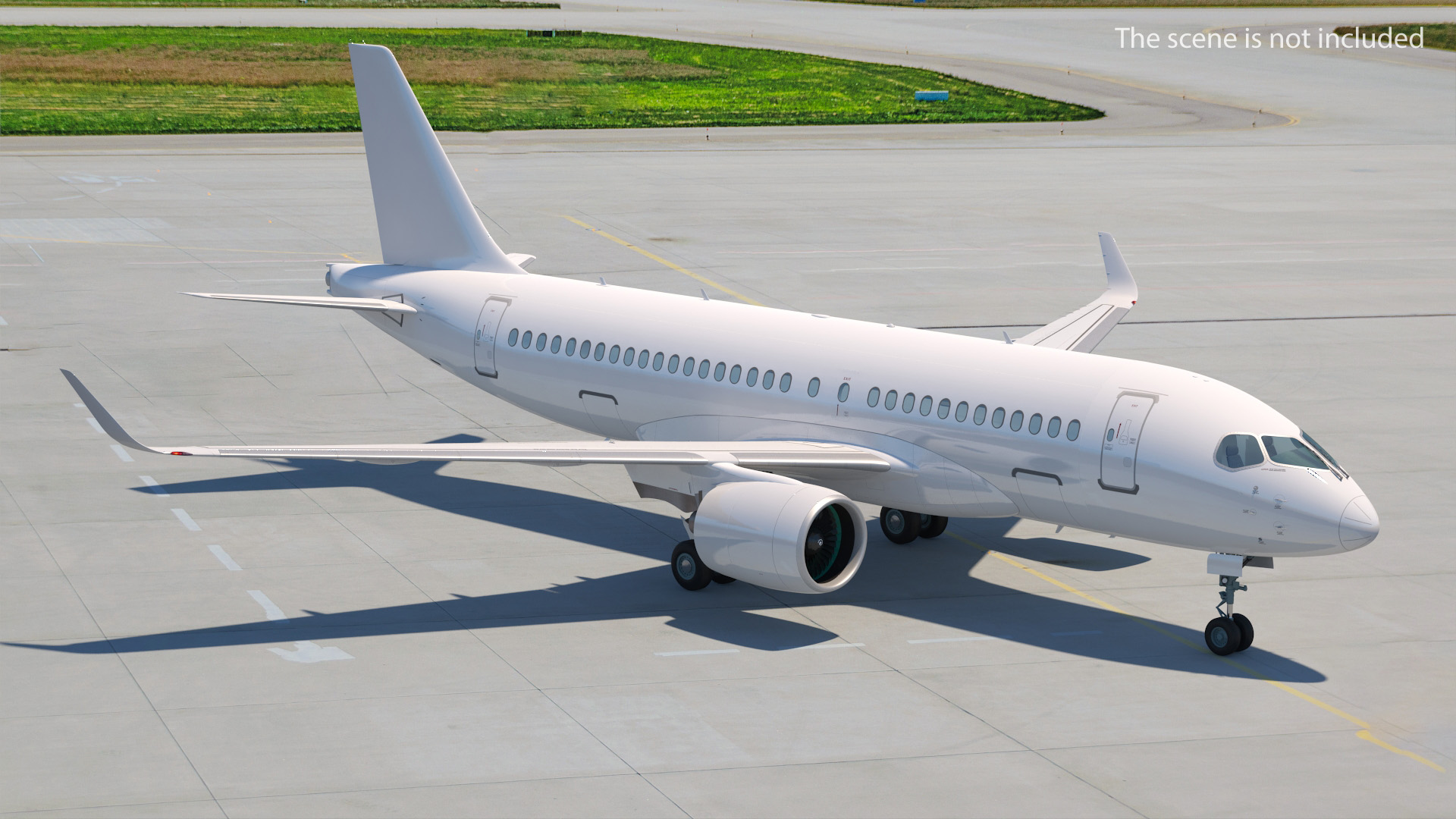 3D Airbus A220 100 Simple Interior Generic Rigged