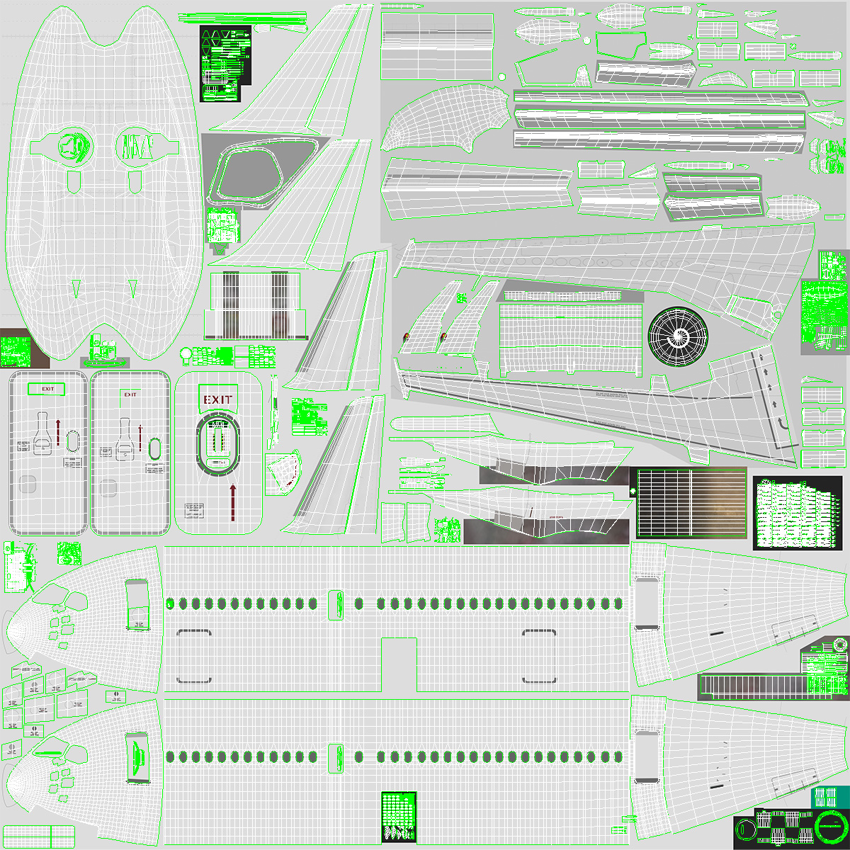 3D Airbus A220 100 Simple Interior Generic Rigged