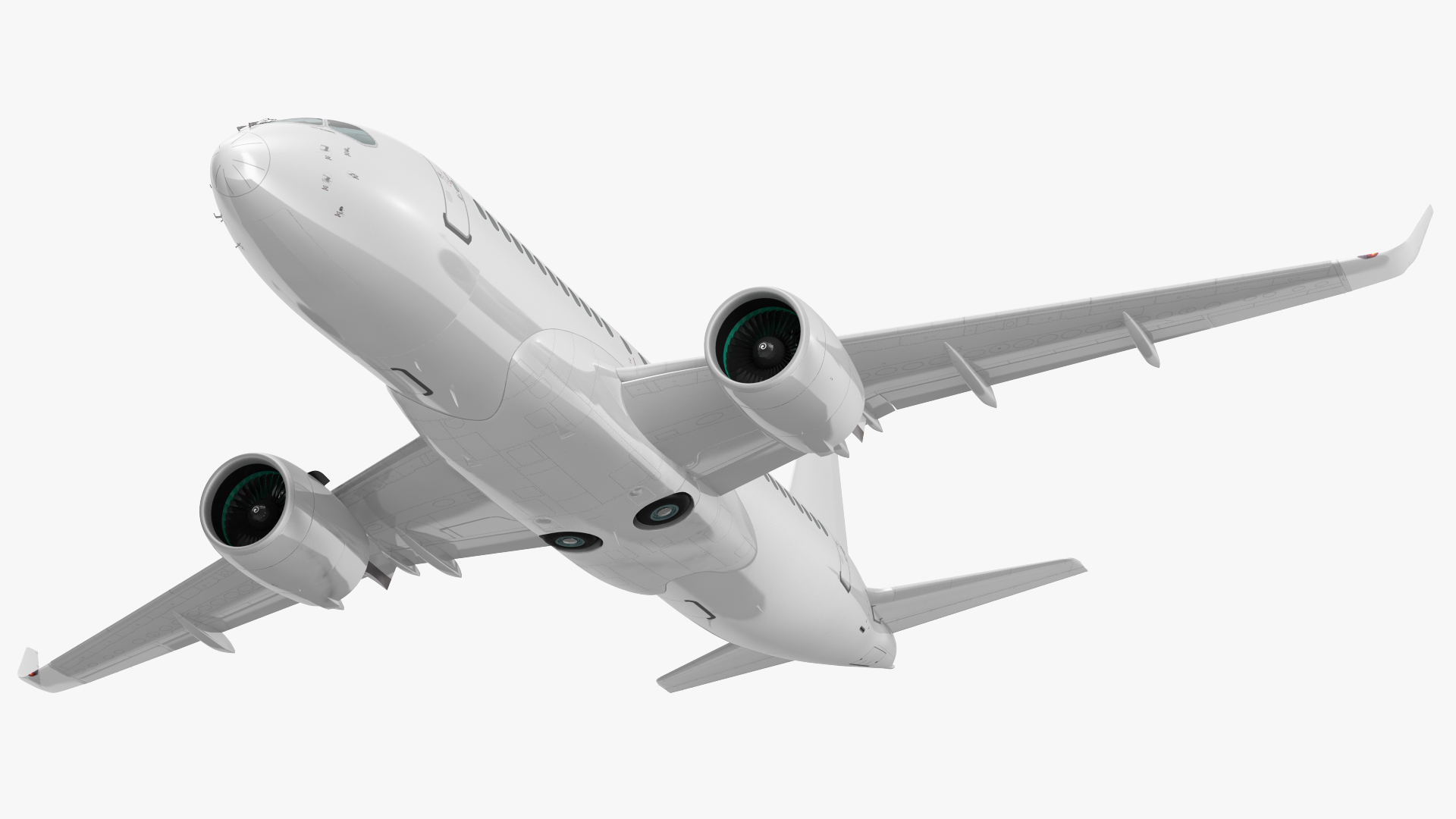 3D Airbus A220 100 Simple Interior Generic Rigged