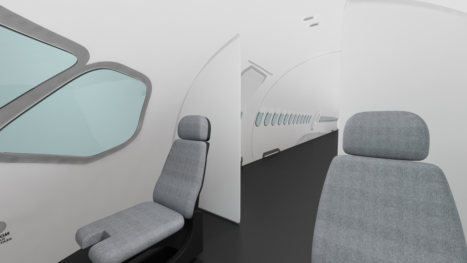 3D Airbus A220 100 Simple Interior Generic Rigged