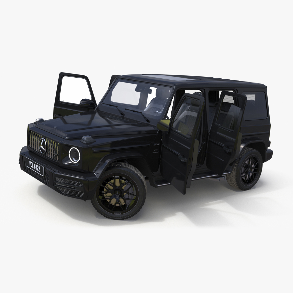 3D model Gelandewagen Mercedes-Benz AMG 63 Black Rigged for Cinema 4D