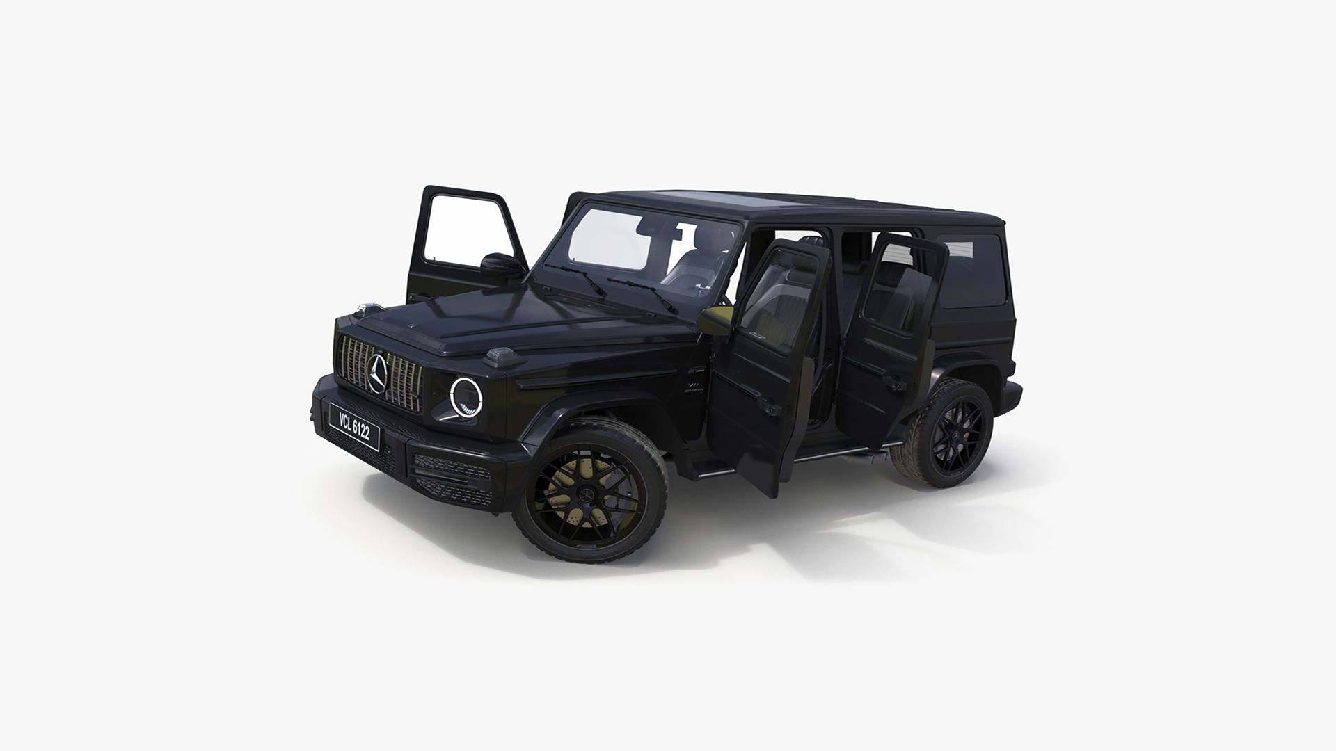 3D model Gelandewagen Mercedes-Benz AMG 63 Black Rigged for Cinema 4D