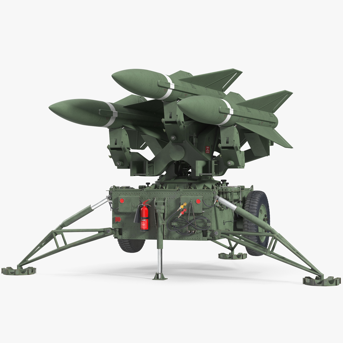 3D MIM23 HAWK Light Green Rigged for Cinema 4D model