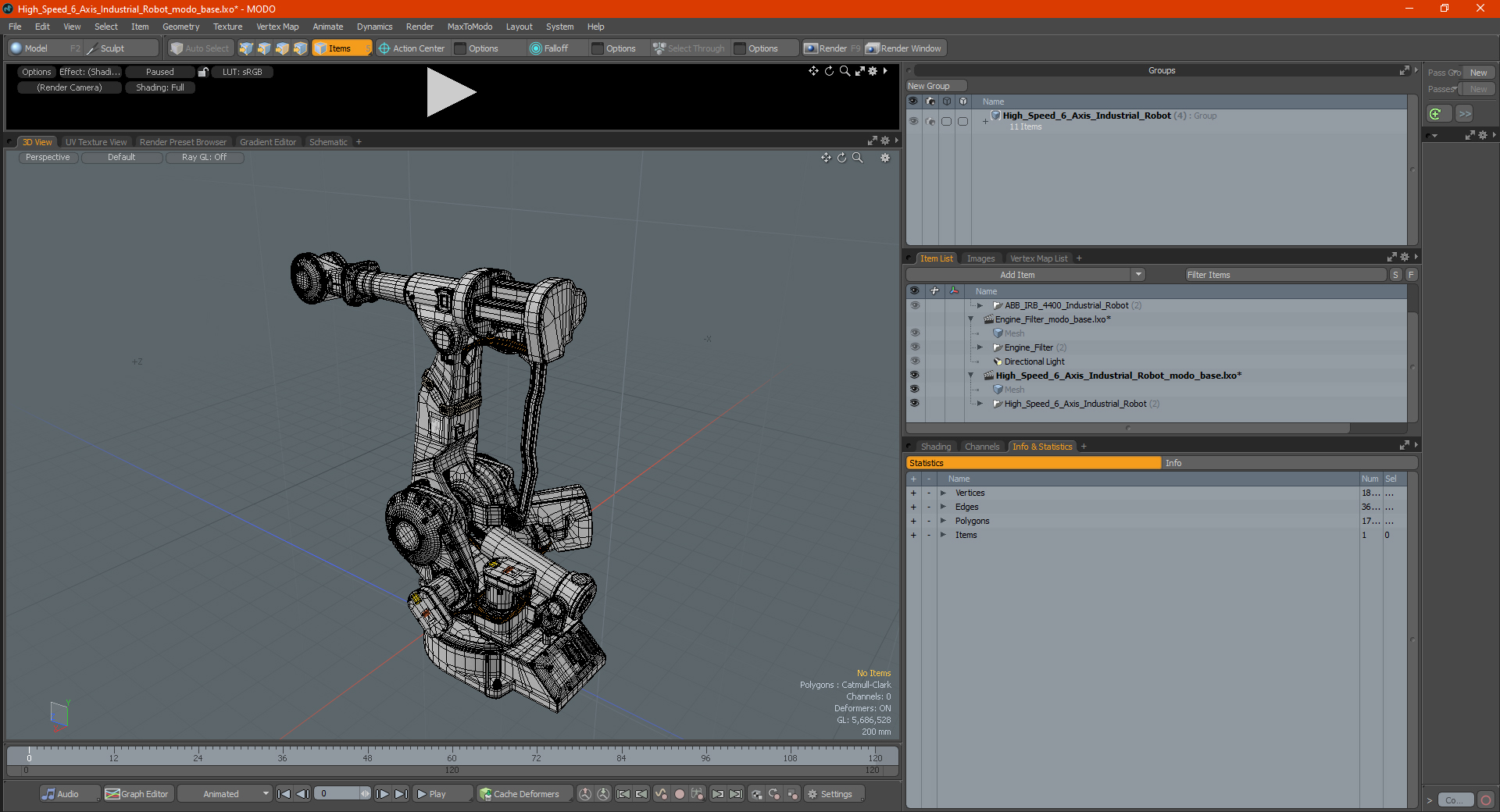 High Speed 6 Axis Industrial Robot 3D model