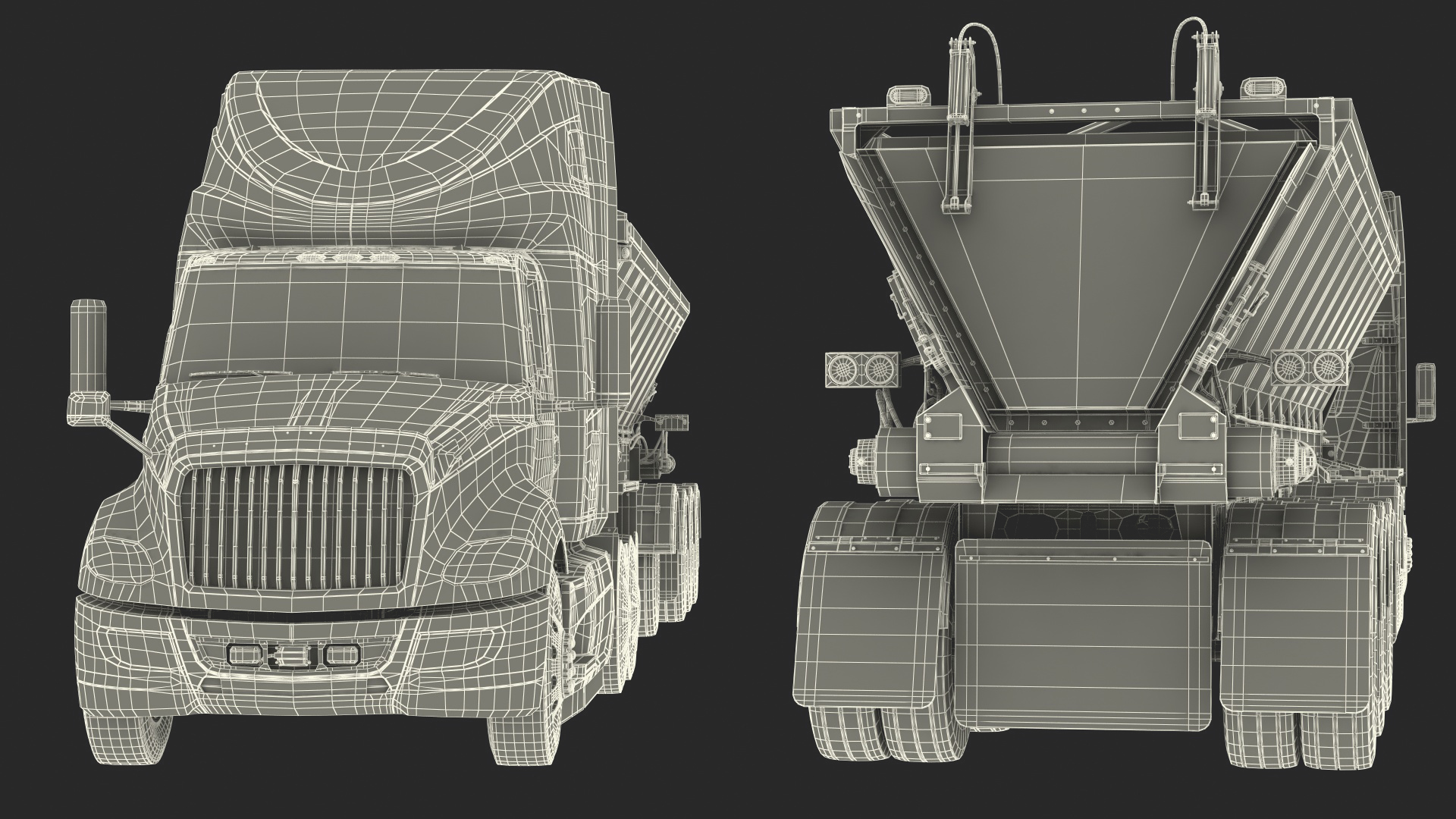 3D Heavy Truck With Bottom Trailer