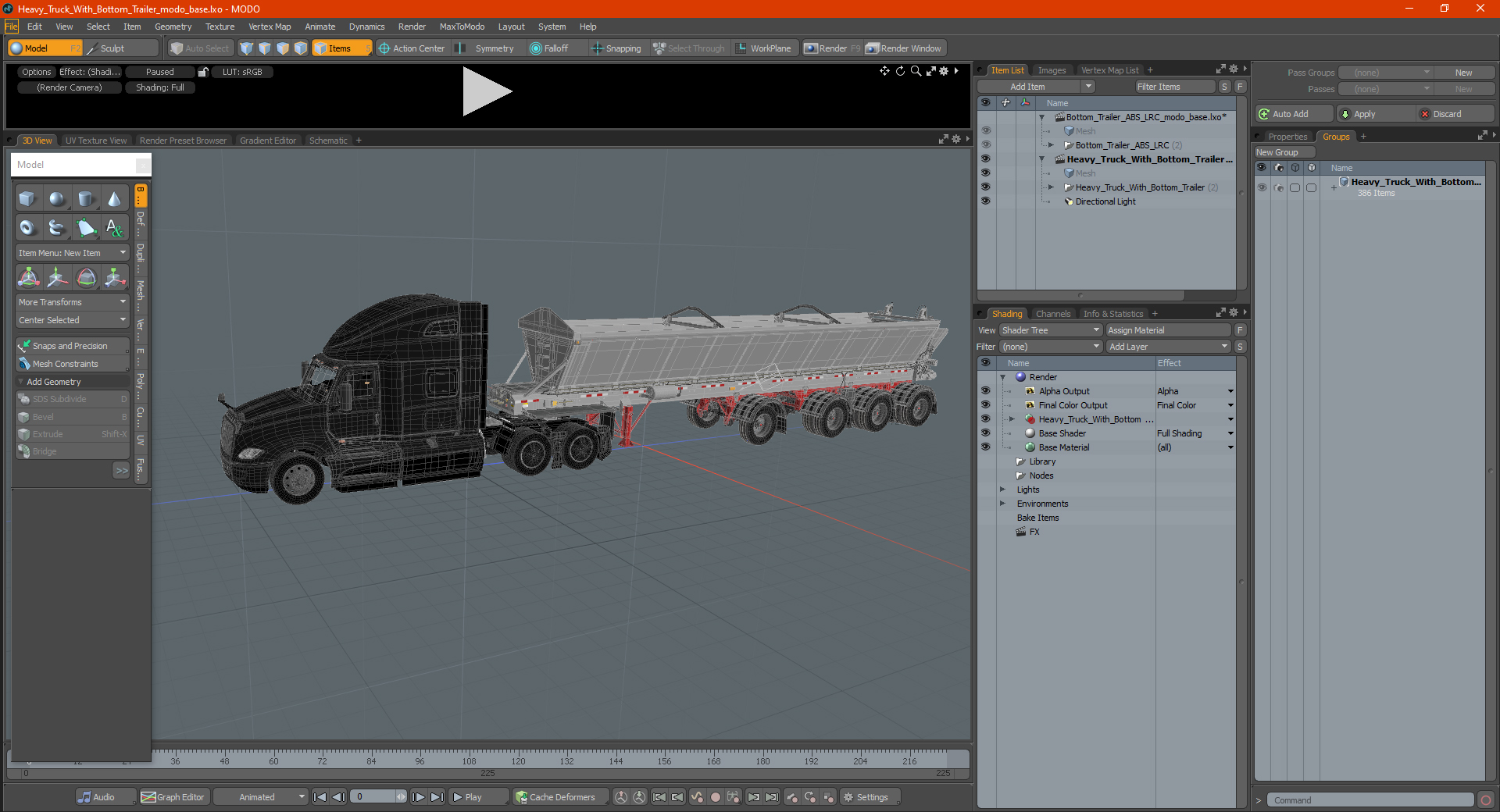 3D Heavy Truck With Bottom Trailer