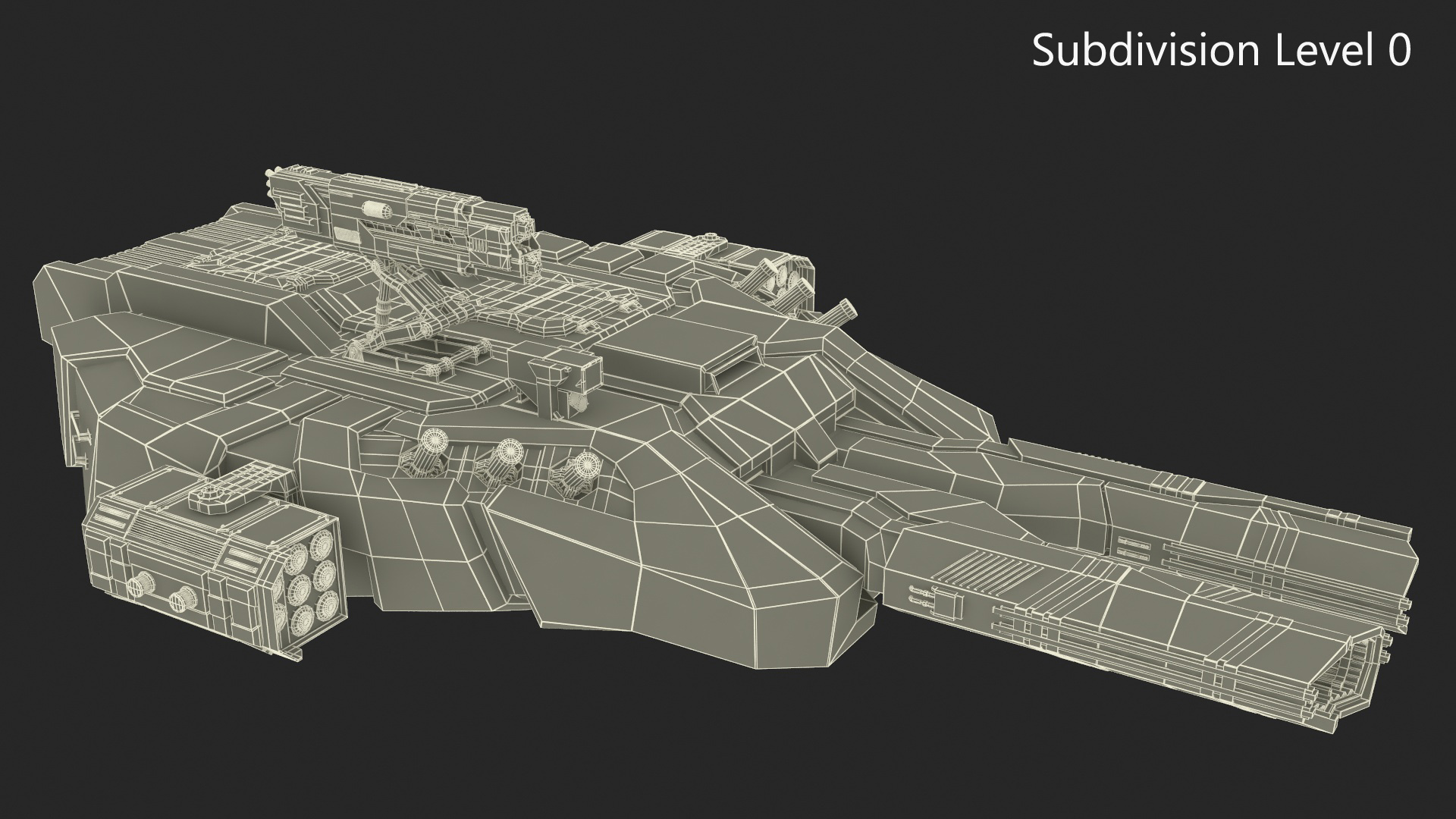 3D Futuristic Turret Green model