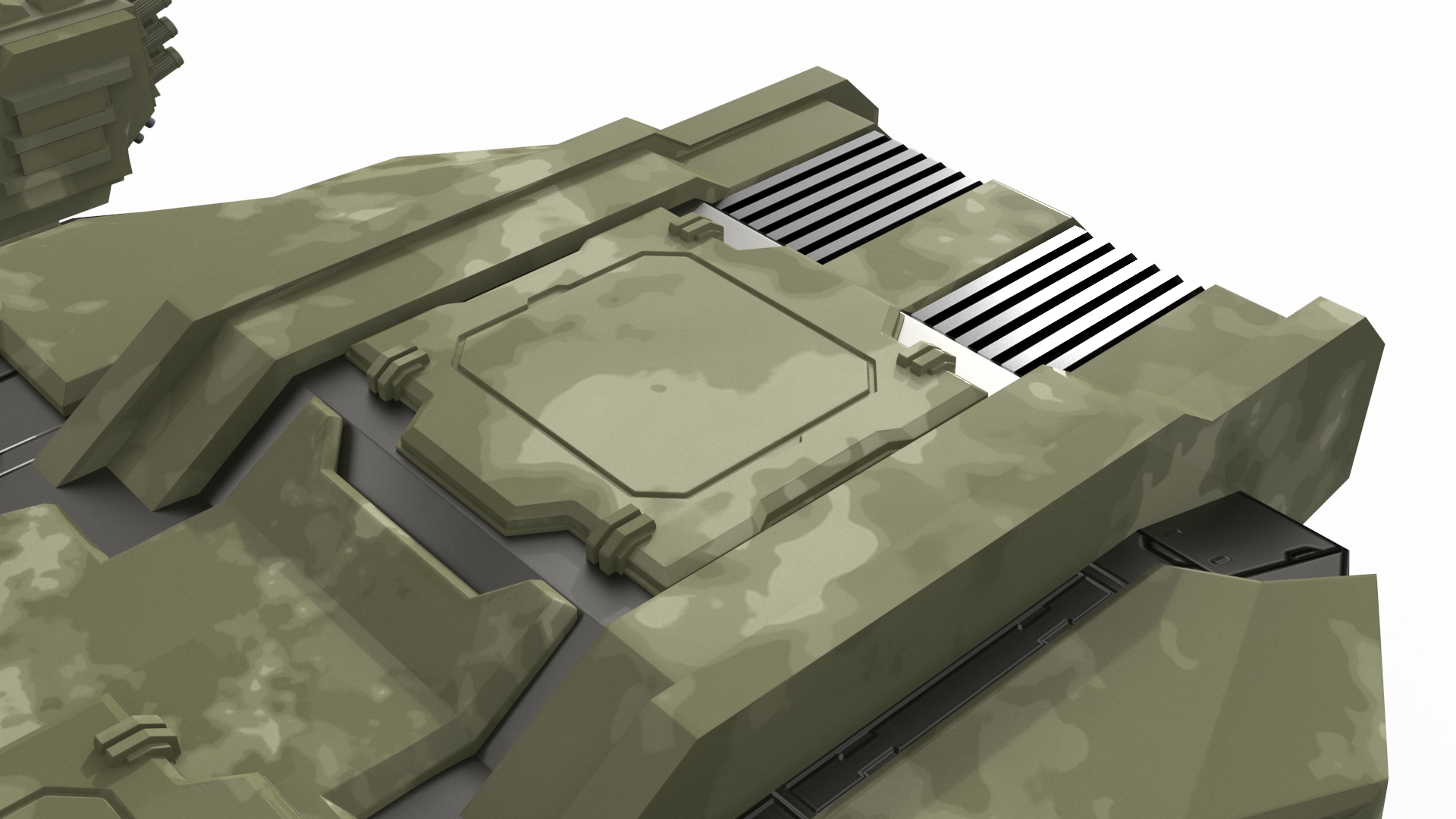 3D Futuristic Turret Green model