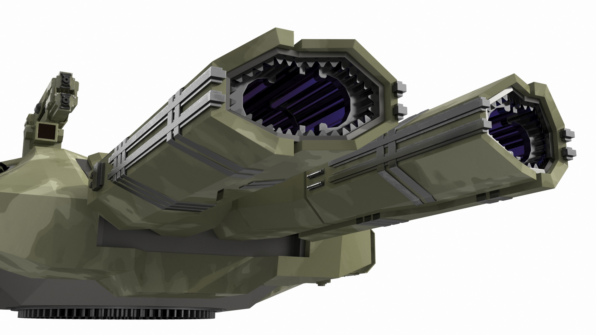 3D Futuristic Turret Green model