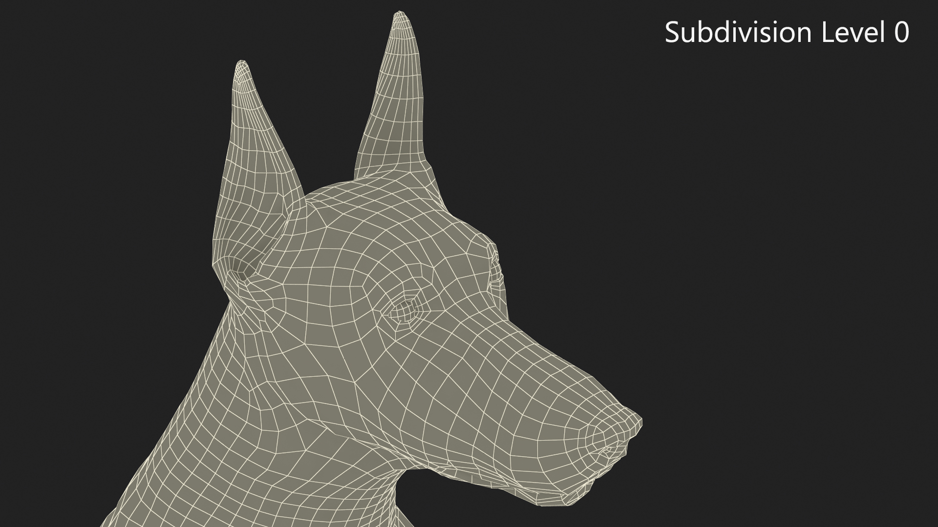 3D Doberman Pinscher Dog Sits