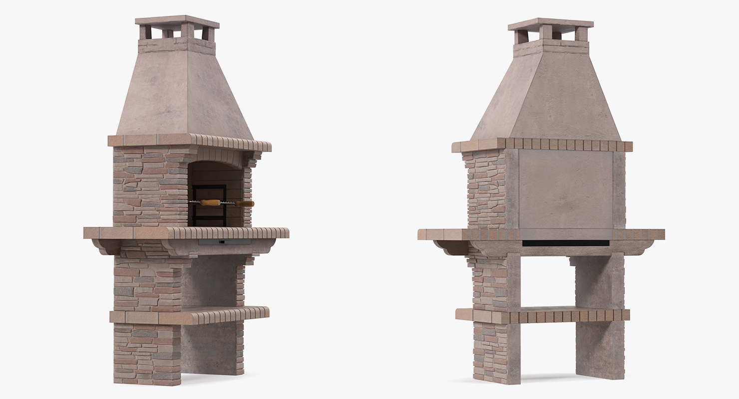 Stone Masonry Barbecue 3D